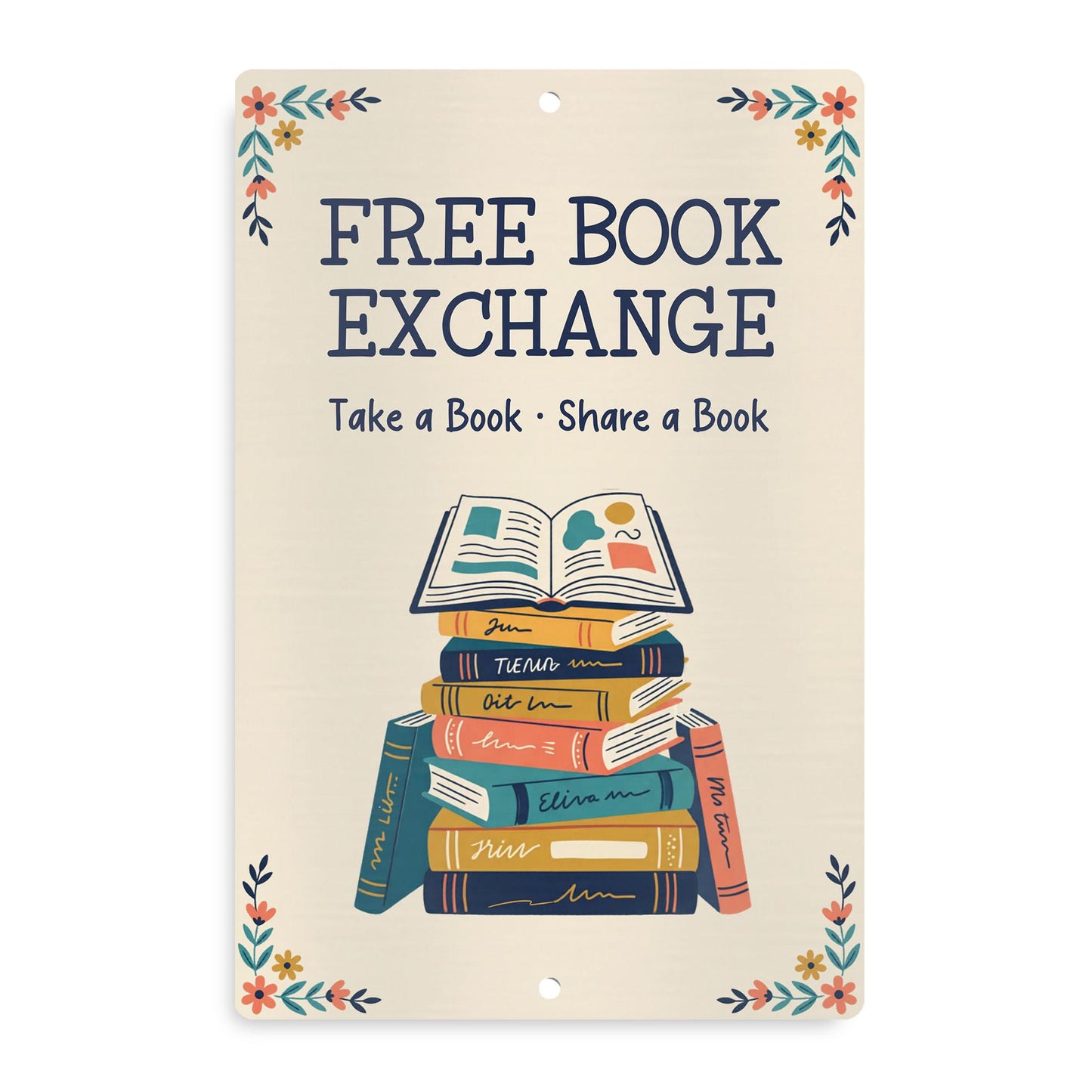 Free Book Exchange Metal Sign