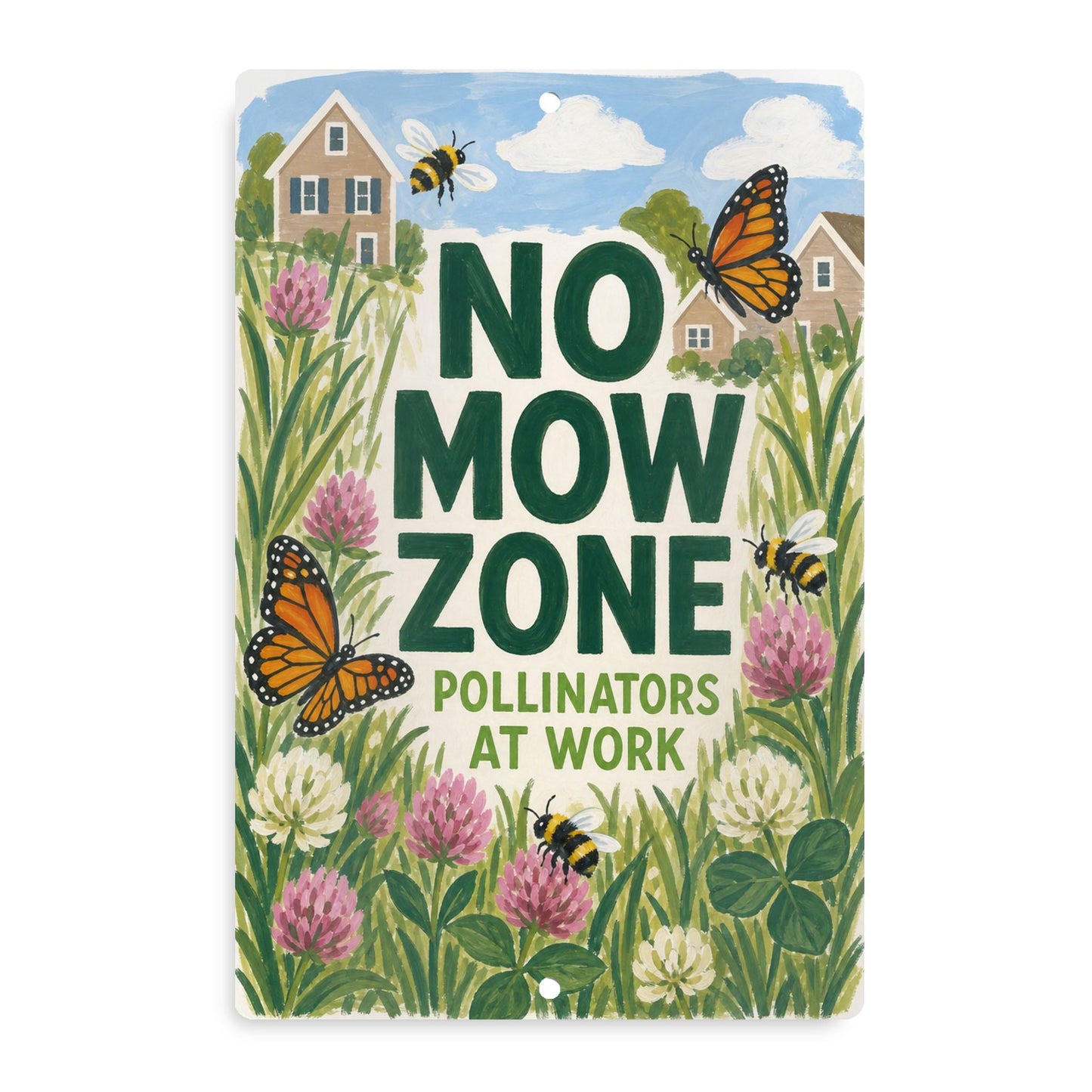 No Mow Zone Sign