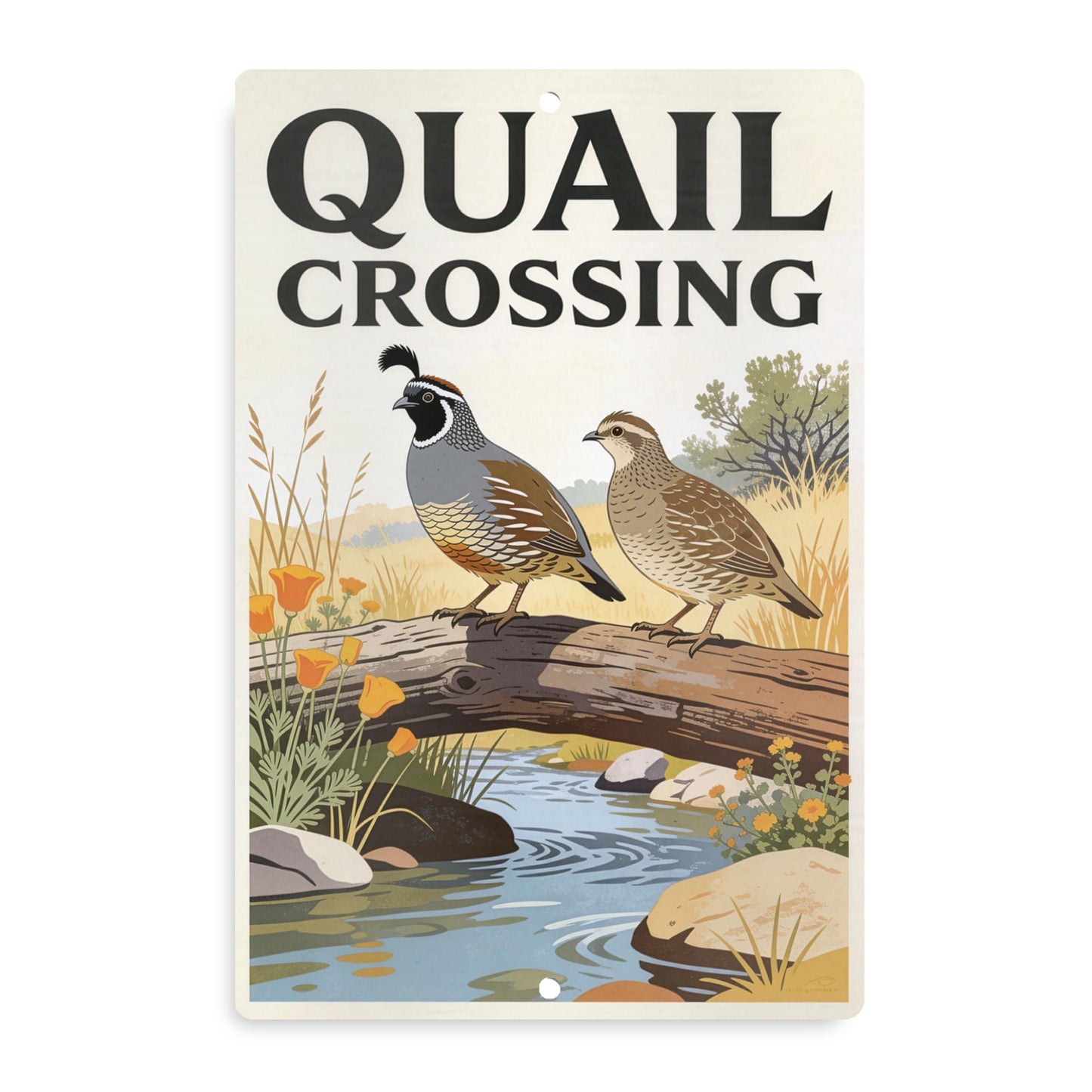 Quail Crossing Habitat Sign