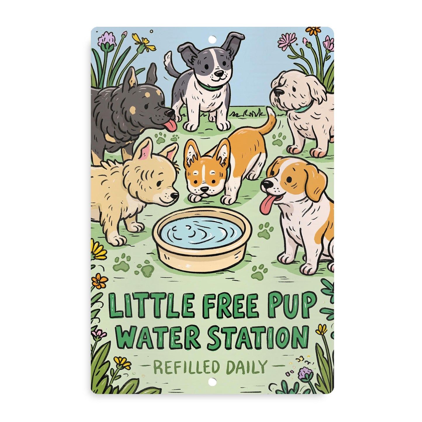 Dog Hydration Station Metal Sign