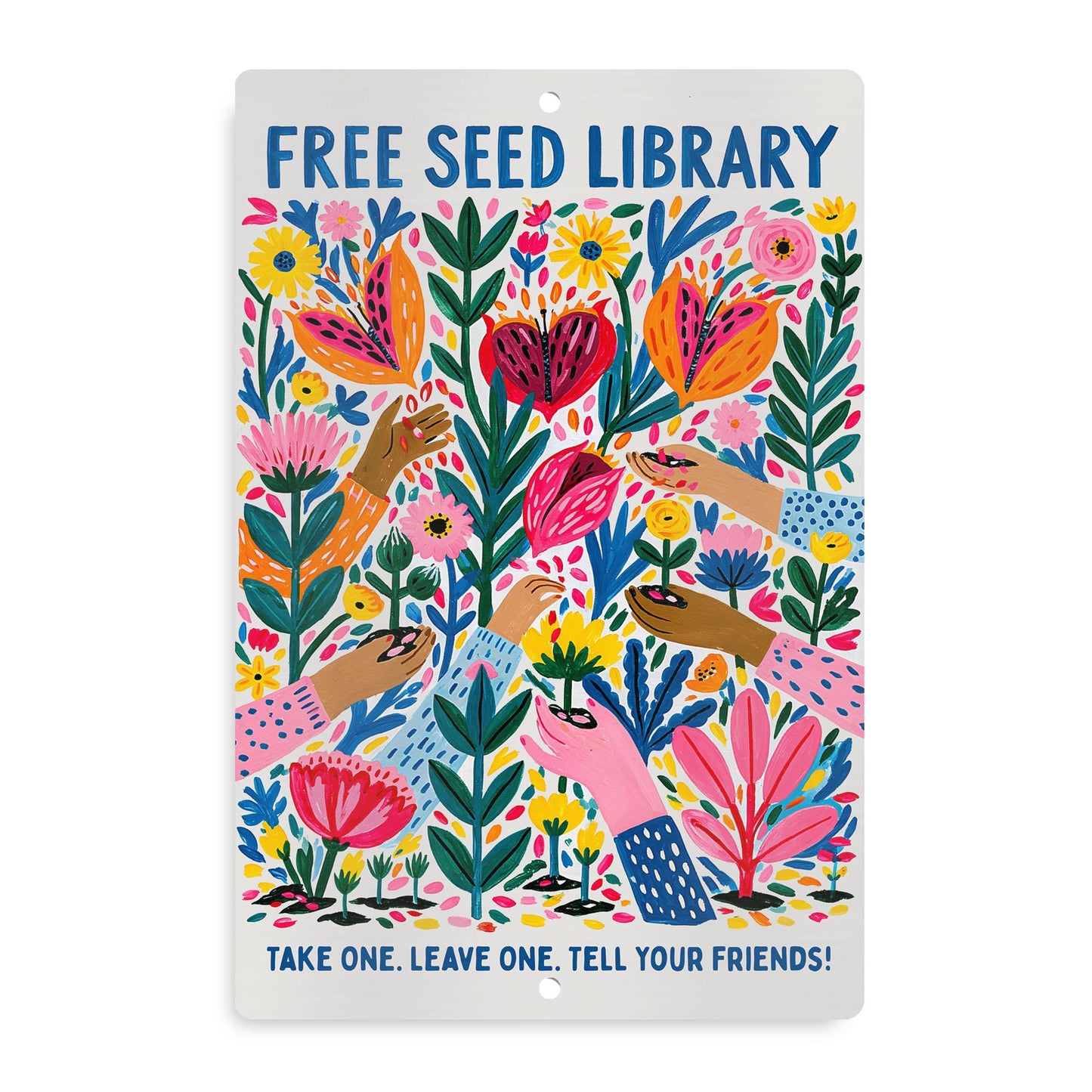 Free Seed Library Metal Sign - Outdoor Rated Garden Decor - Gift for Gardener
