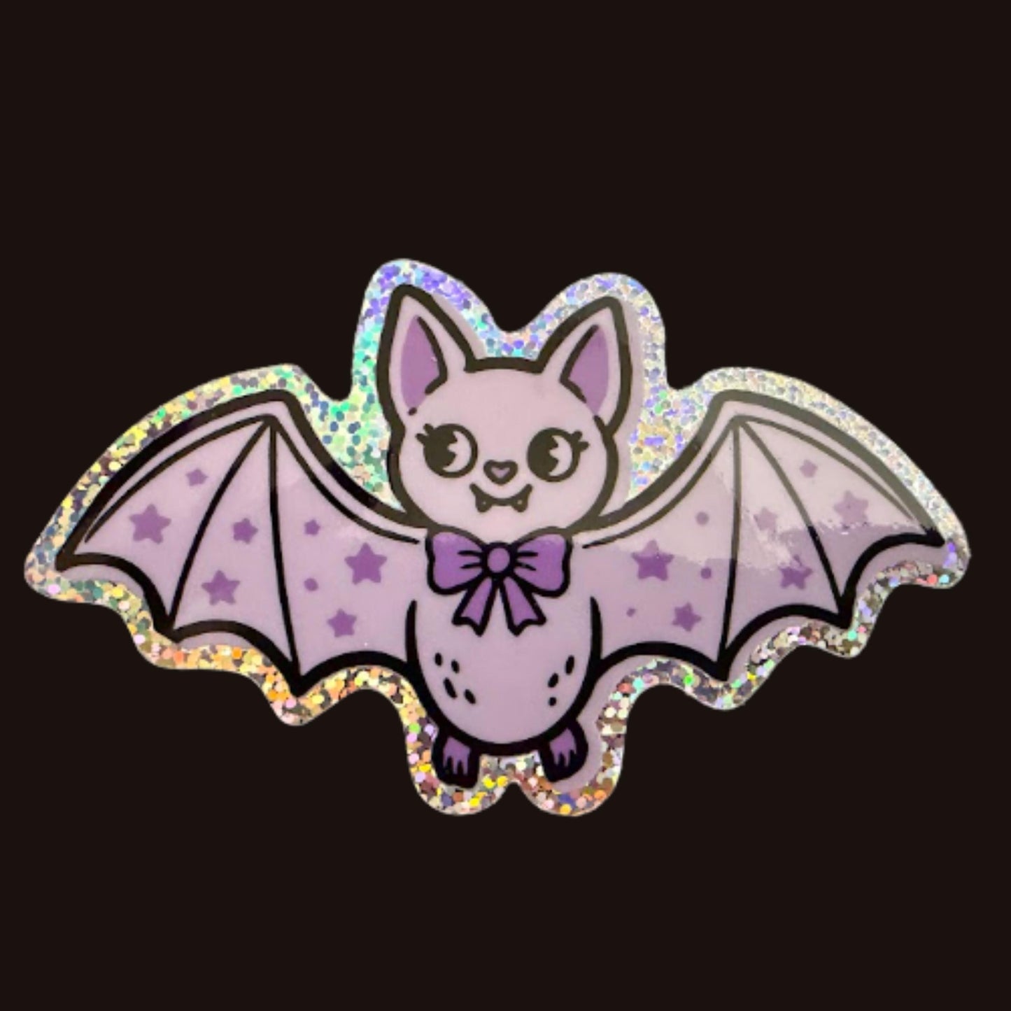 Pastel Bat Sticker, Glitter Waterproof Sticker, Whimsigoth Gift for Nature Lovers