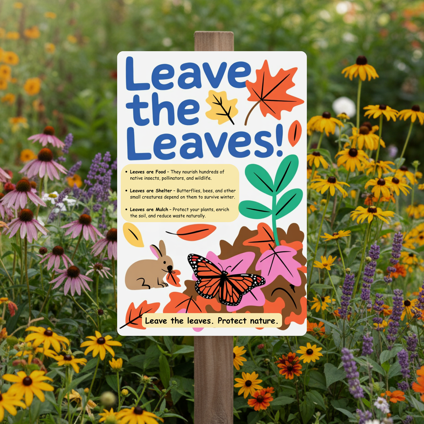 Leave the Leaves Pollinator Habitat Sign