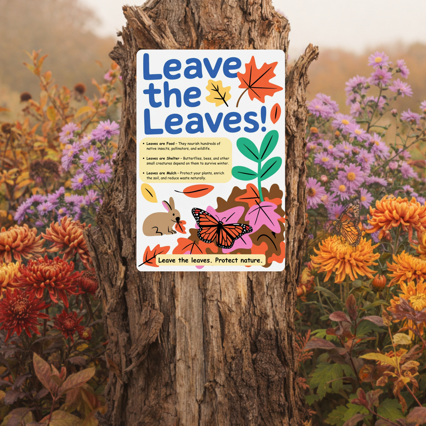 Leave the Leaves Pollinator Habitat Sign