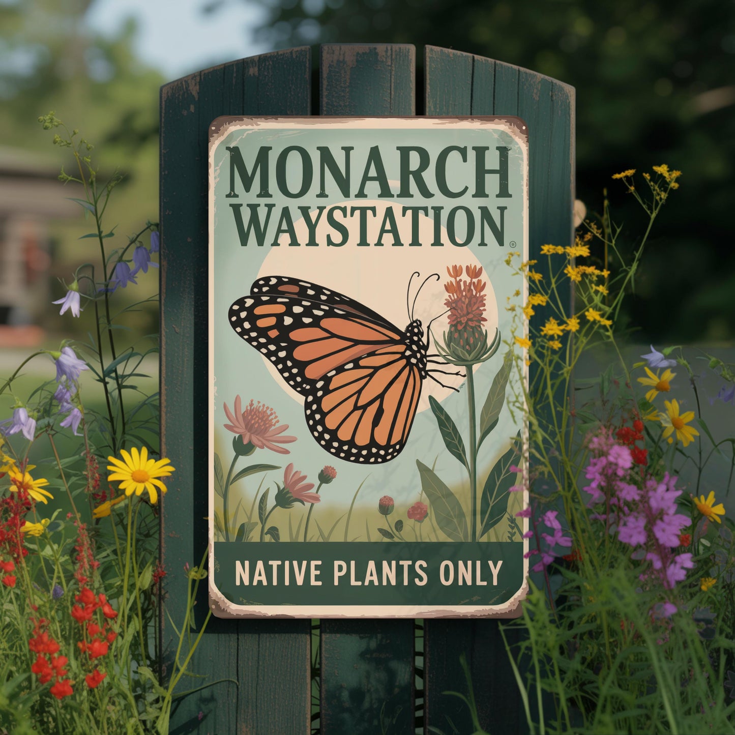Monarch Waystation Outdoor Metal Sign