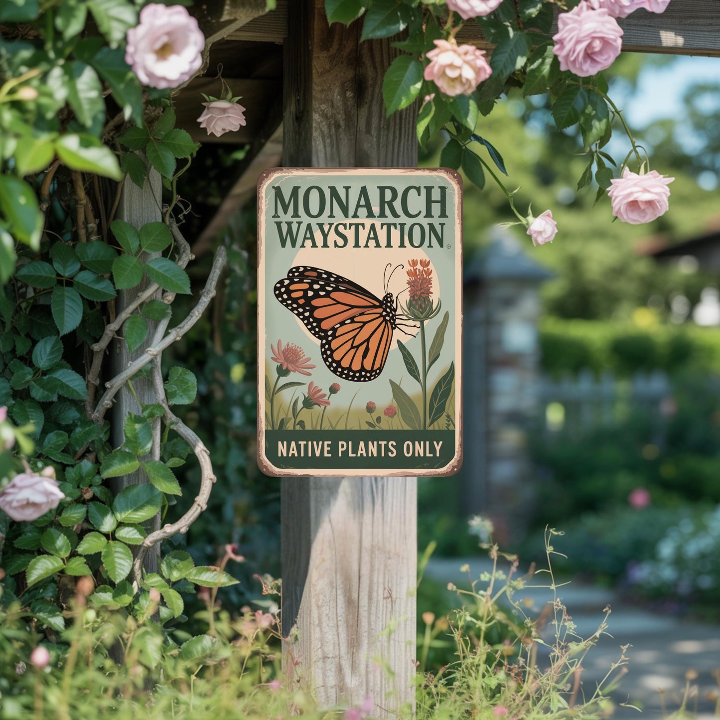Monarch Waystation Outdoor Metal Sign