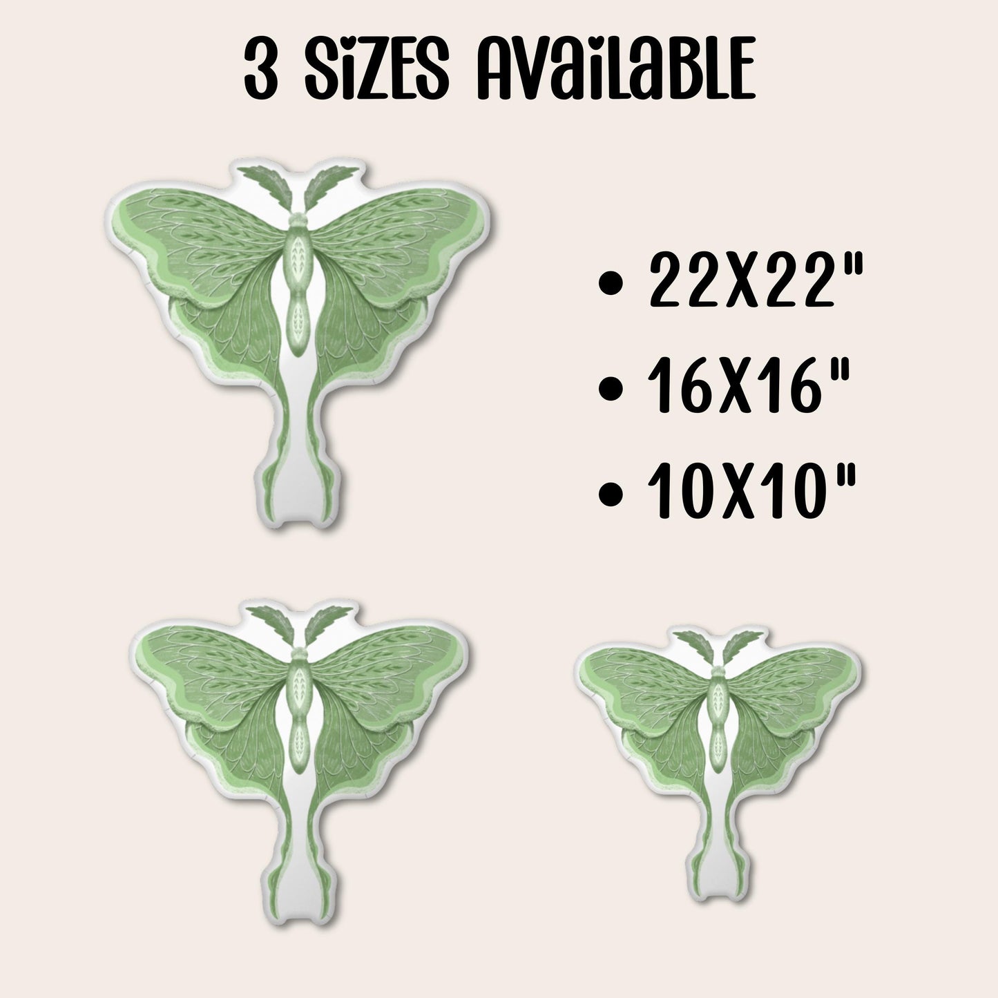 Luna Moth Entomology Art Pillow, Whimsigoth Decor, Green Moth Lover Gift for Nature Lovers
