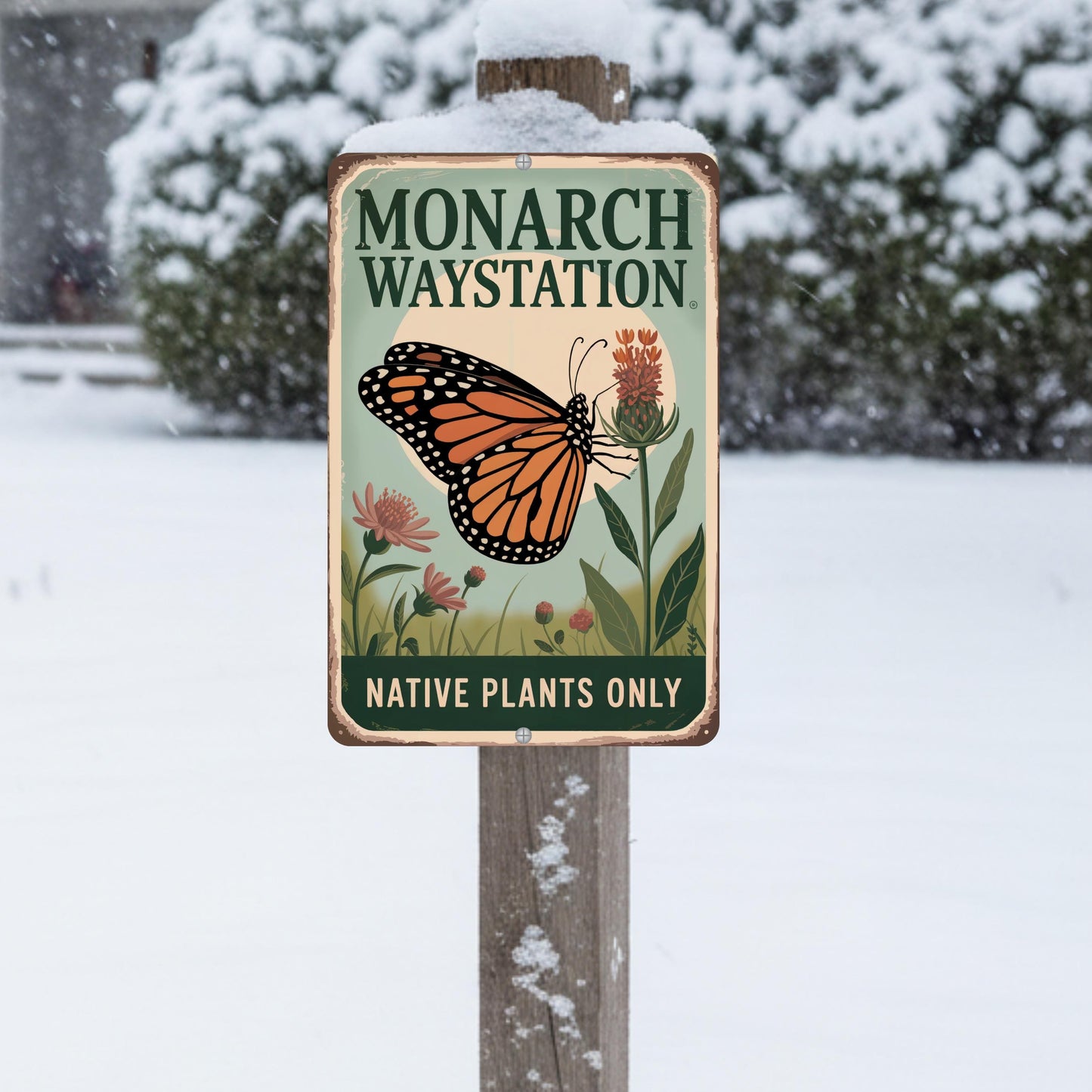 Monarch Waystation Outdoor Metal Sign
