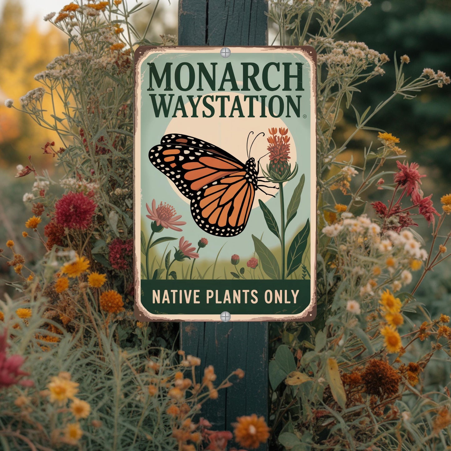 Monarch Waystation Outdoor Metal Sign