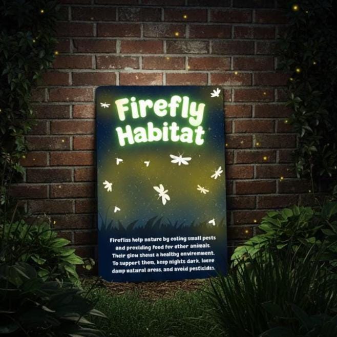 Firefly Habitat Metal Art Sign