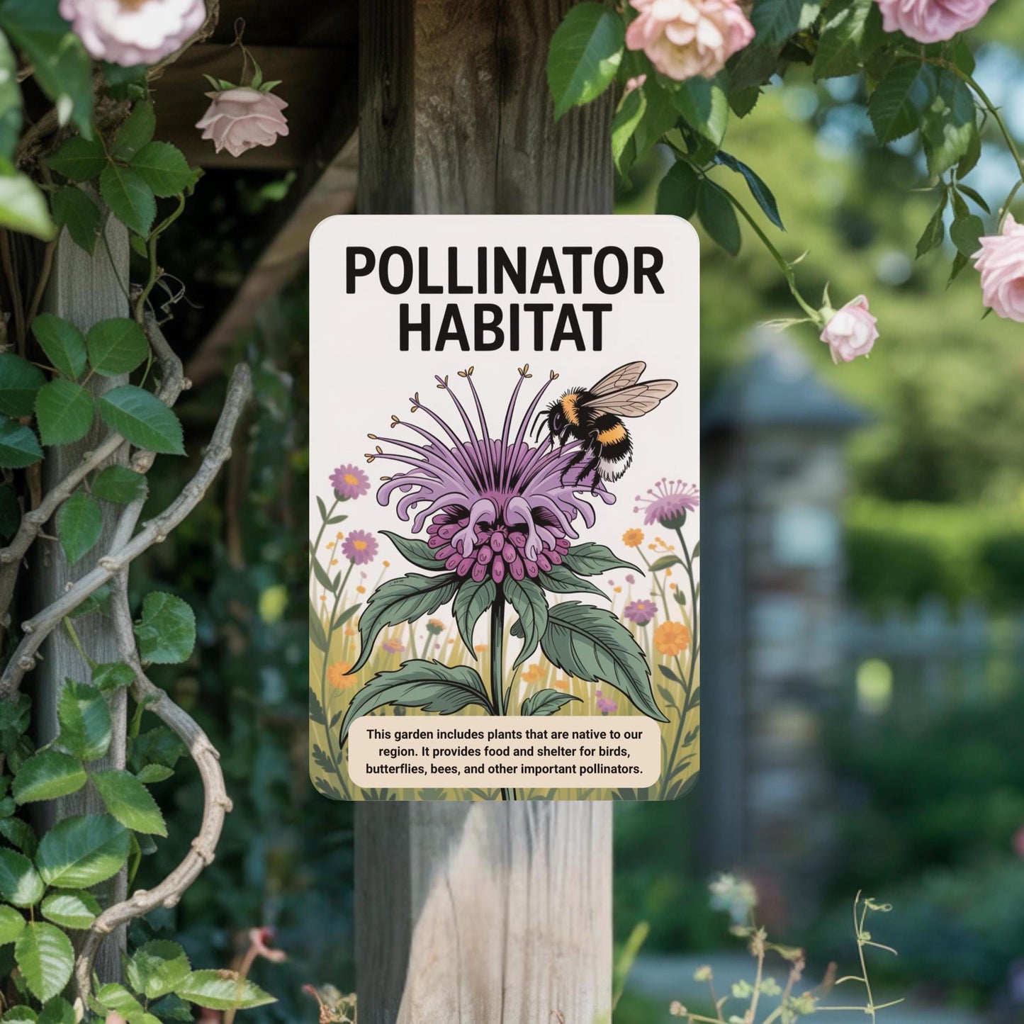 Native Plant Pollinator Habitat Sign