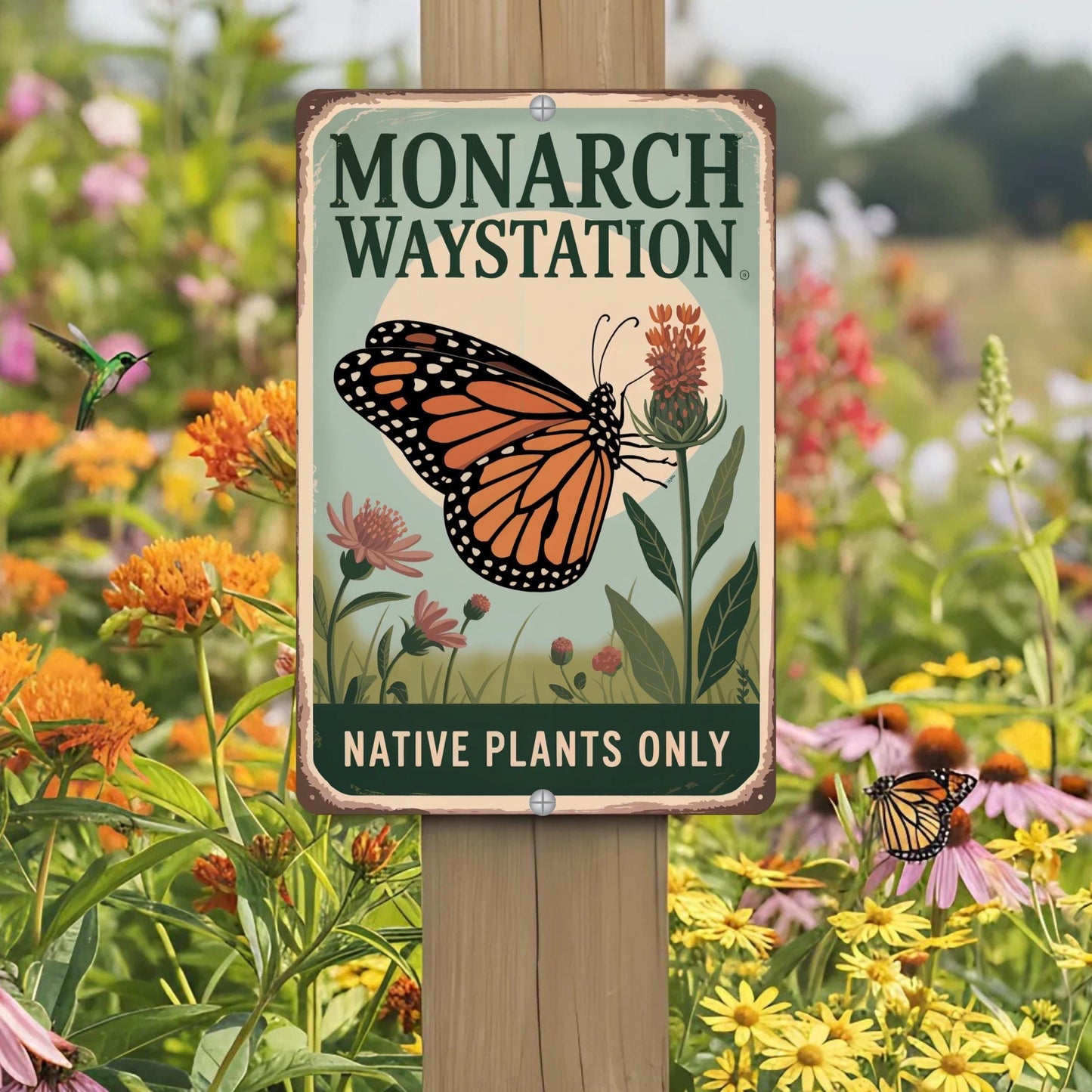 Monarch Waystation Outdoor Metal Sign