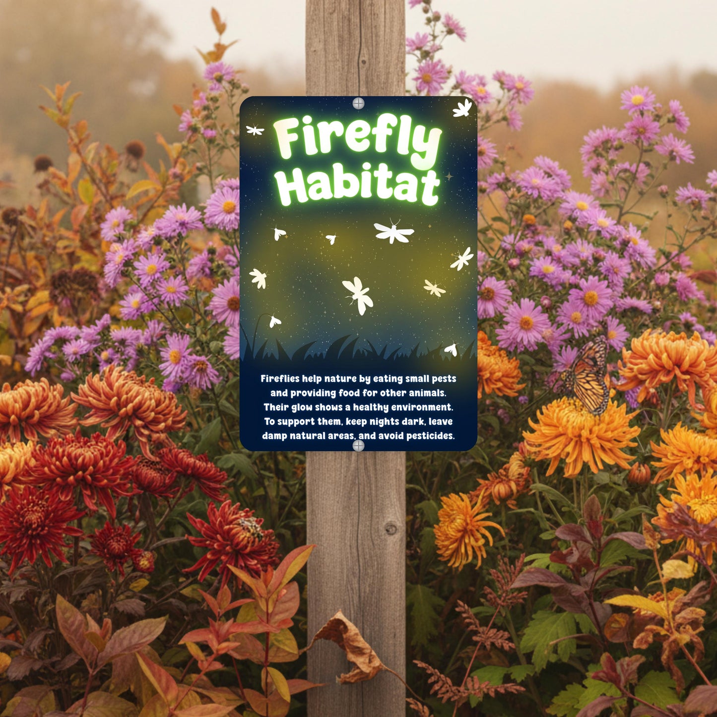 Firefly Habitat Metal Art Sign