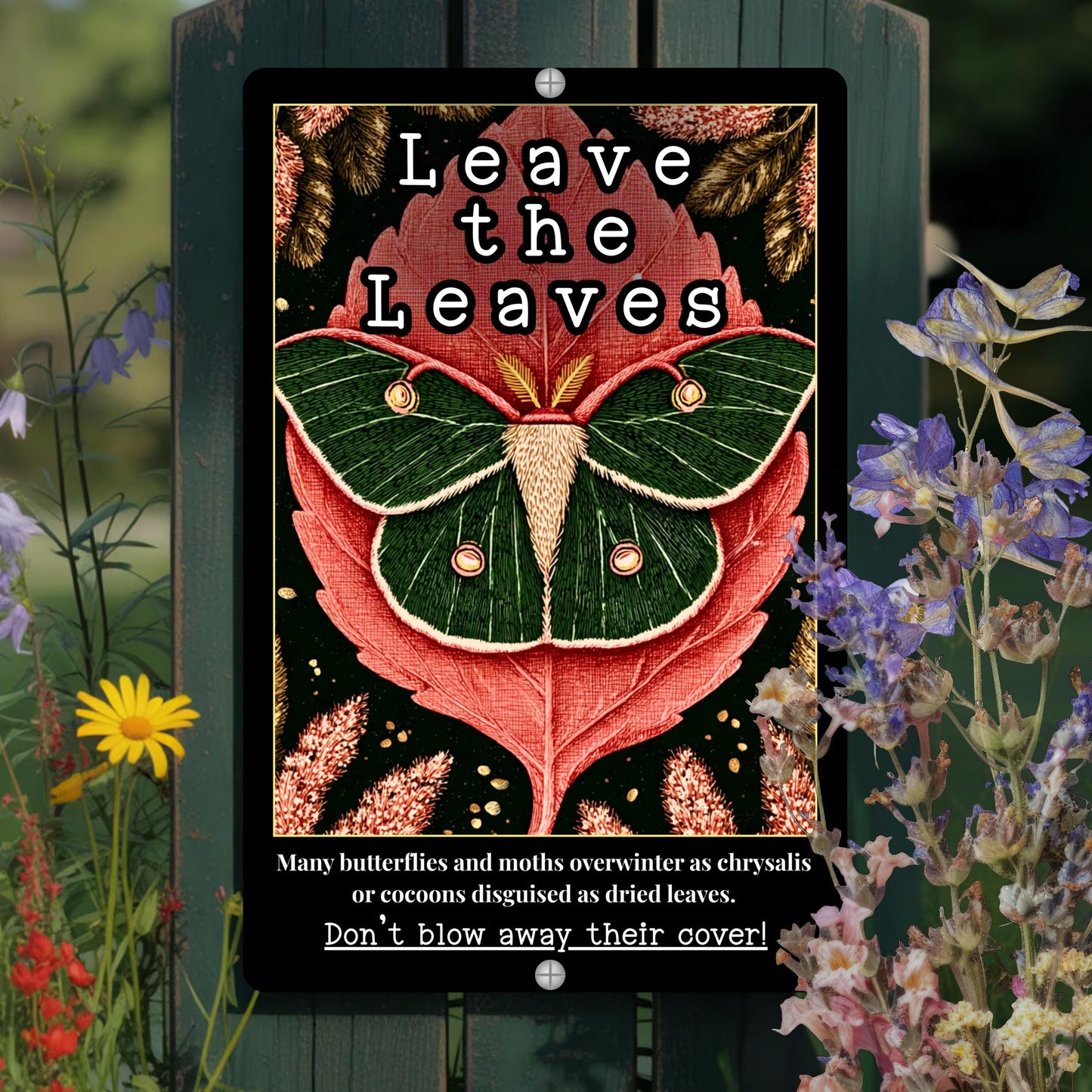 Pollinator Garden Sign - Leave The Leaves