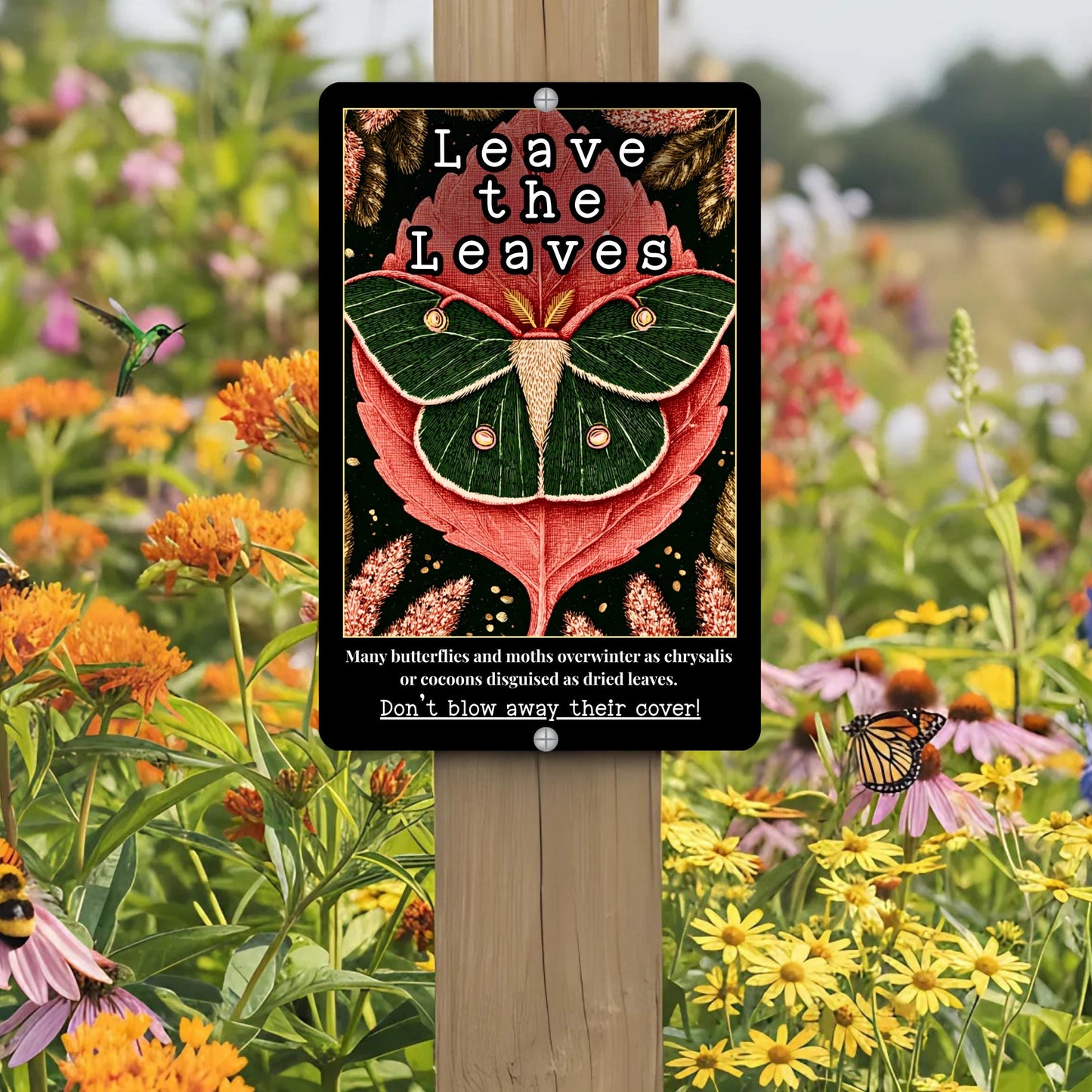 Pollinator Garden Sign - Leave The Leaves