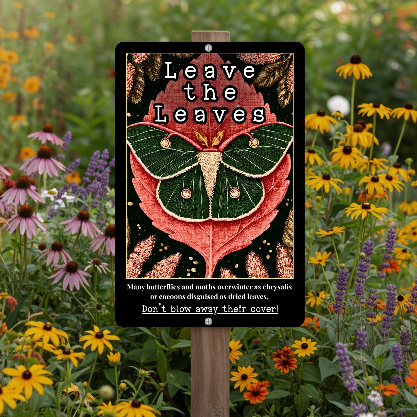 Pollinator Garden Sign - Leave The Leaves