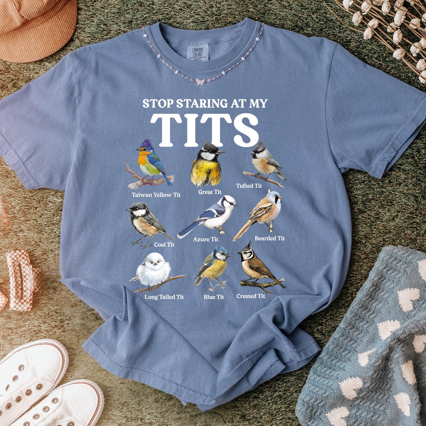 Y2K Tufted Titmouse Shirt, Birding TShirt, Vintage 90s Graphics Tee, Gift for Bird Lovers