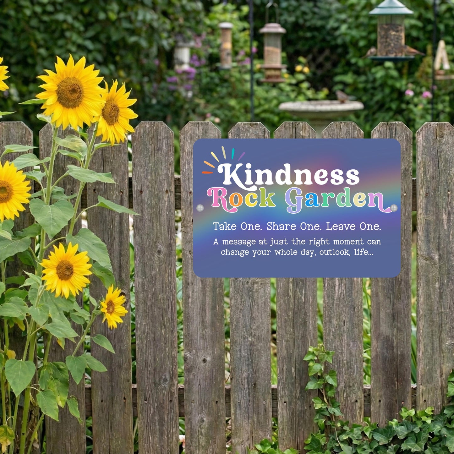 Kindness Rock Garden Sign, Painted Rocks Sign, Outdoor Rated Gift for Teacher
