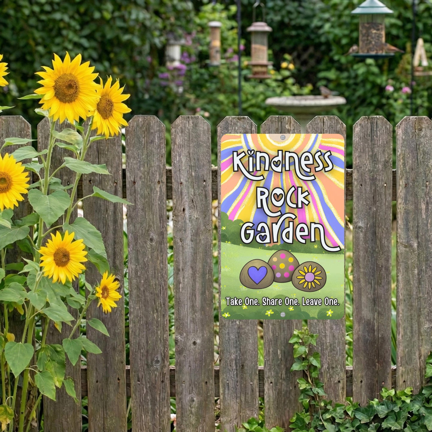 Kindness Rocks Garden Sign, 12x18 8x12 Painted Rocks Sign, Outdoor Rated Gift for Teacher