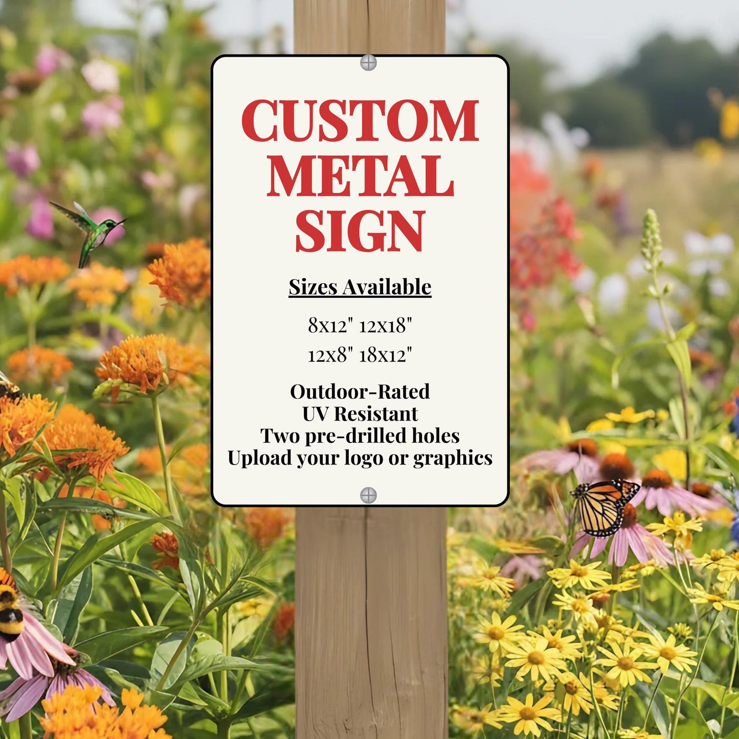 CUSTOM Pollinator Habitat Sign, Multiple Sizes, Outdoor Rated Aluminum Sign, Gift for Gardener