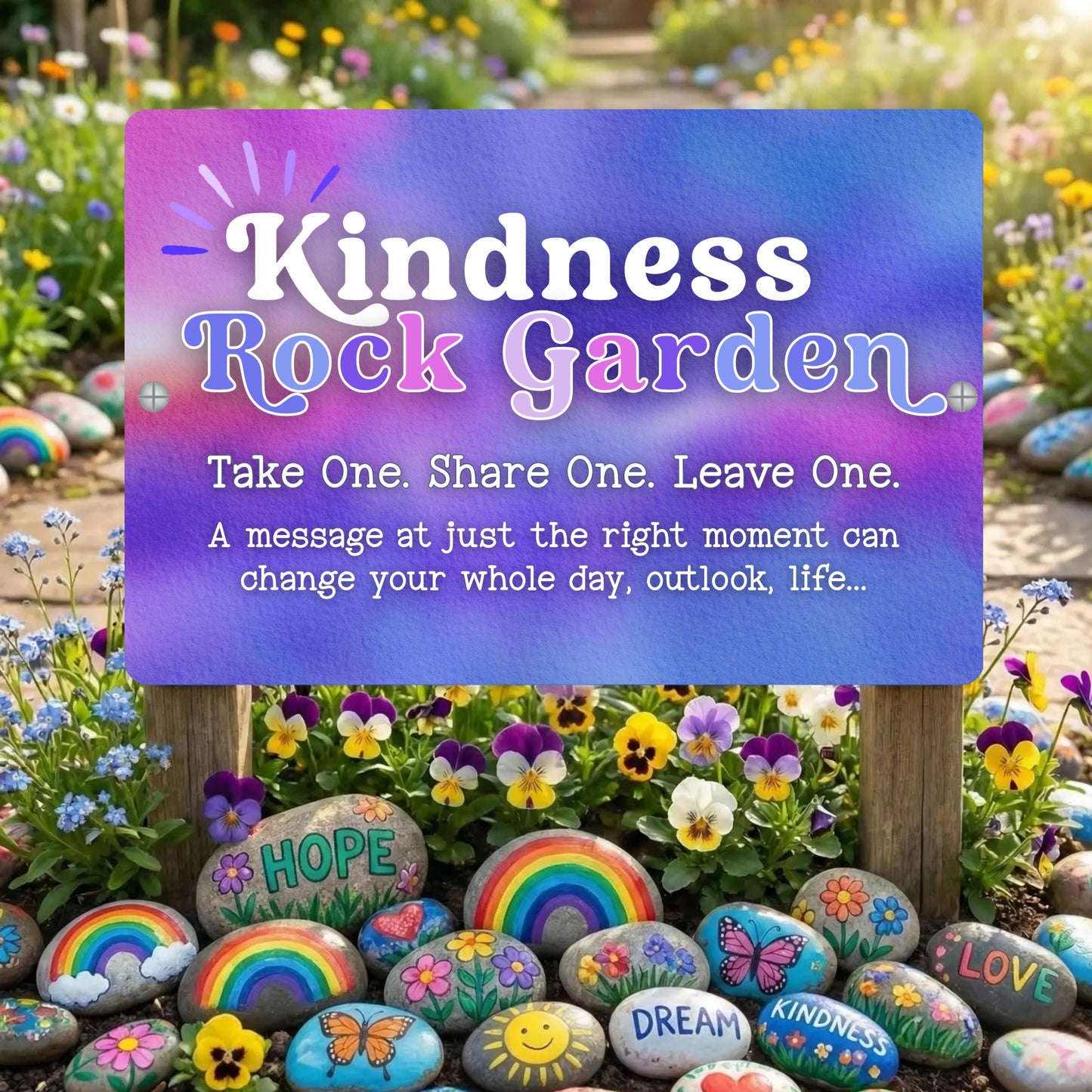 Kindness Rock Garden Sign