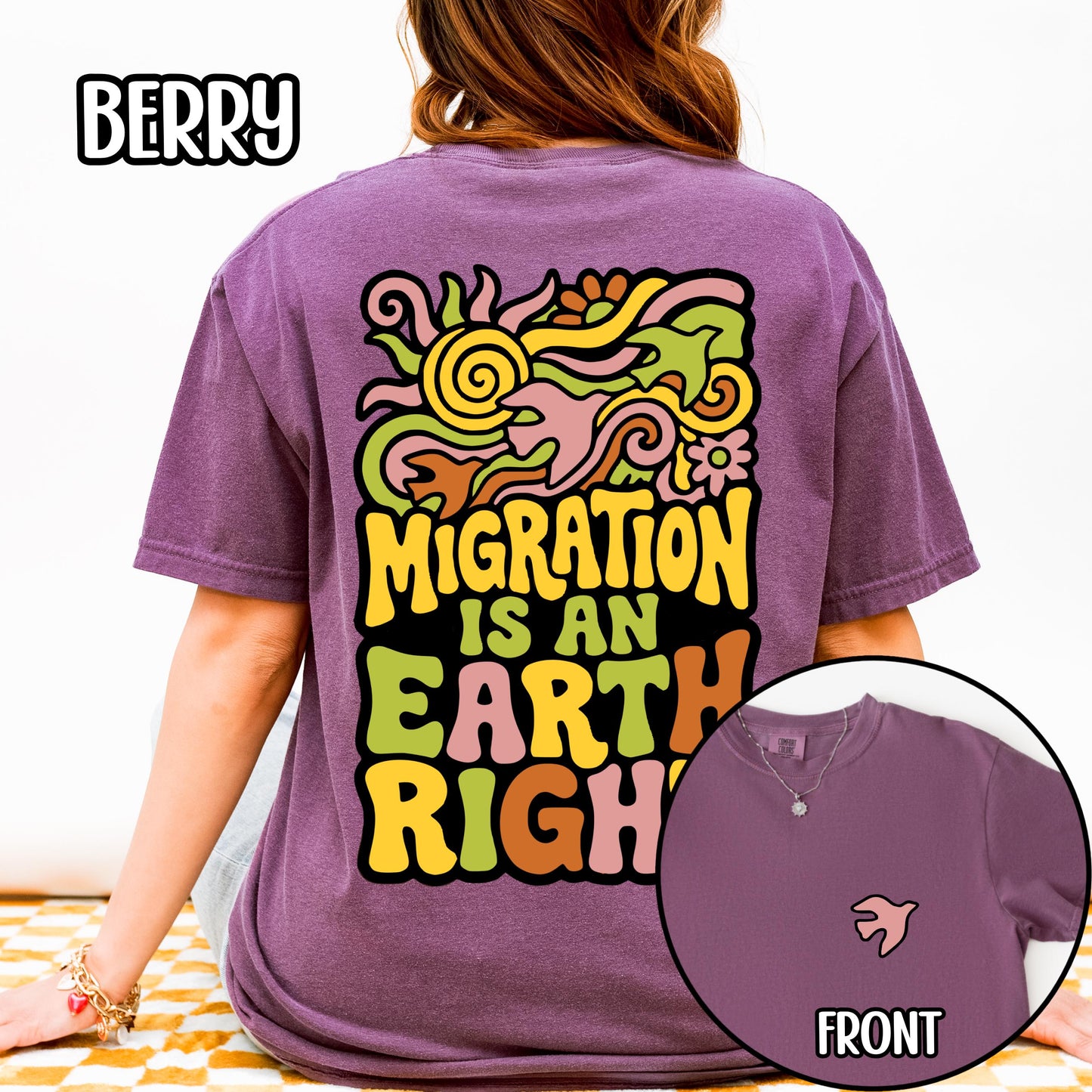 Migration Is An Earth Right Retro Shirt, Pro Immigrant Anti Ice Shirt, Gift for Birders
