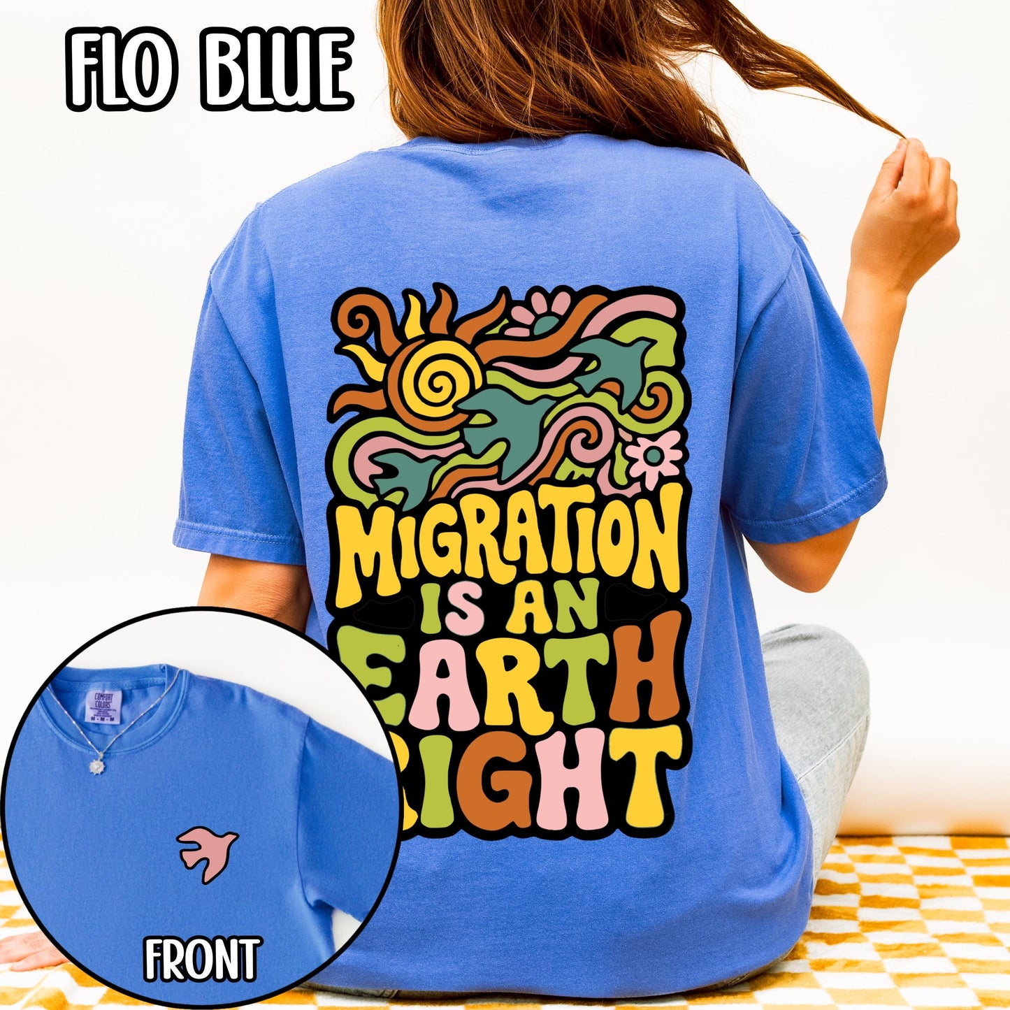 Migration Is An Earth Right Retro Shirt, Pro Immigrant Anti Ice Shirt, Gift for Birders