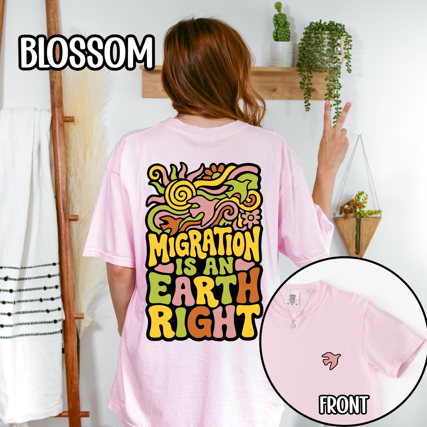 Migration Is An Earth Right Retro Shirt, Pro Immigrant Anti Ice Shirt, Gift for Birders
