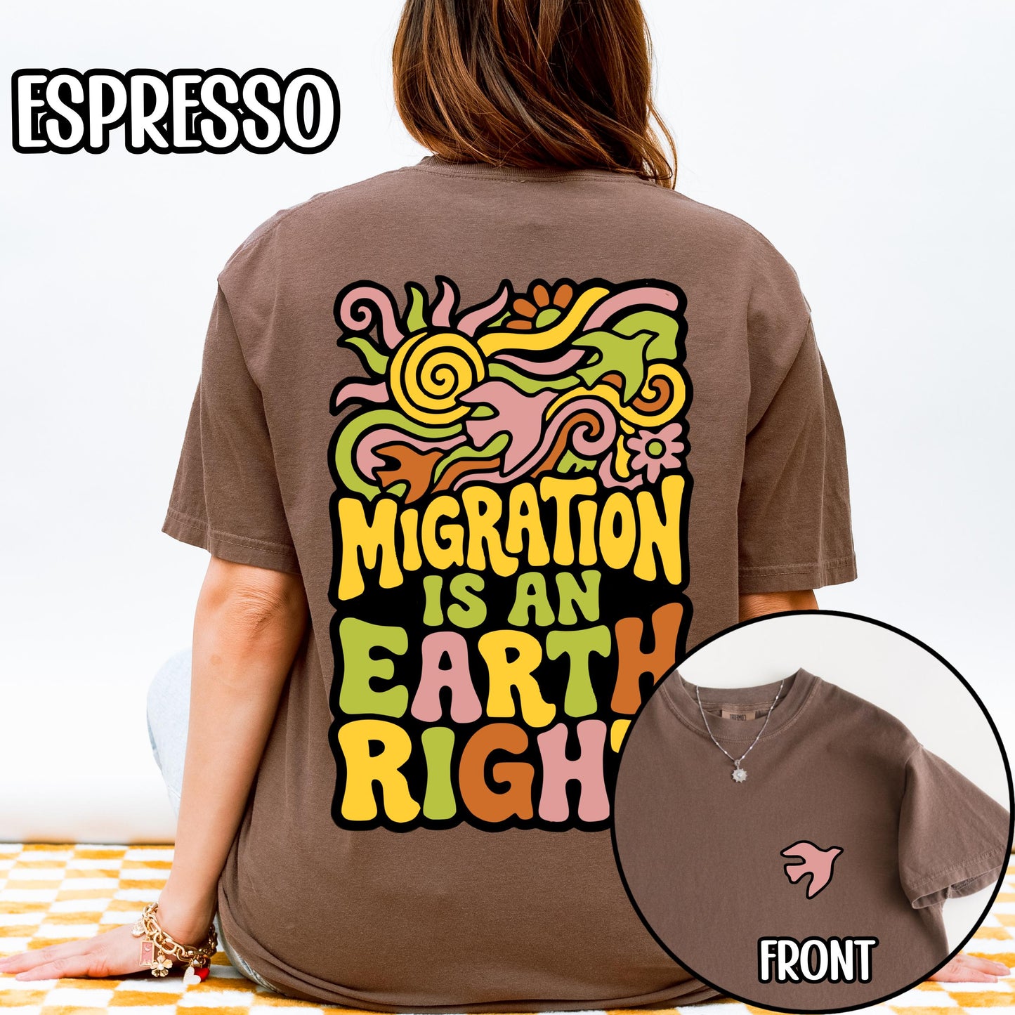 Migration Is An Earth Right Retro Shirt, Pro Immigrant Anti Ice Shirt, Gift for Birders