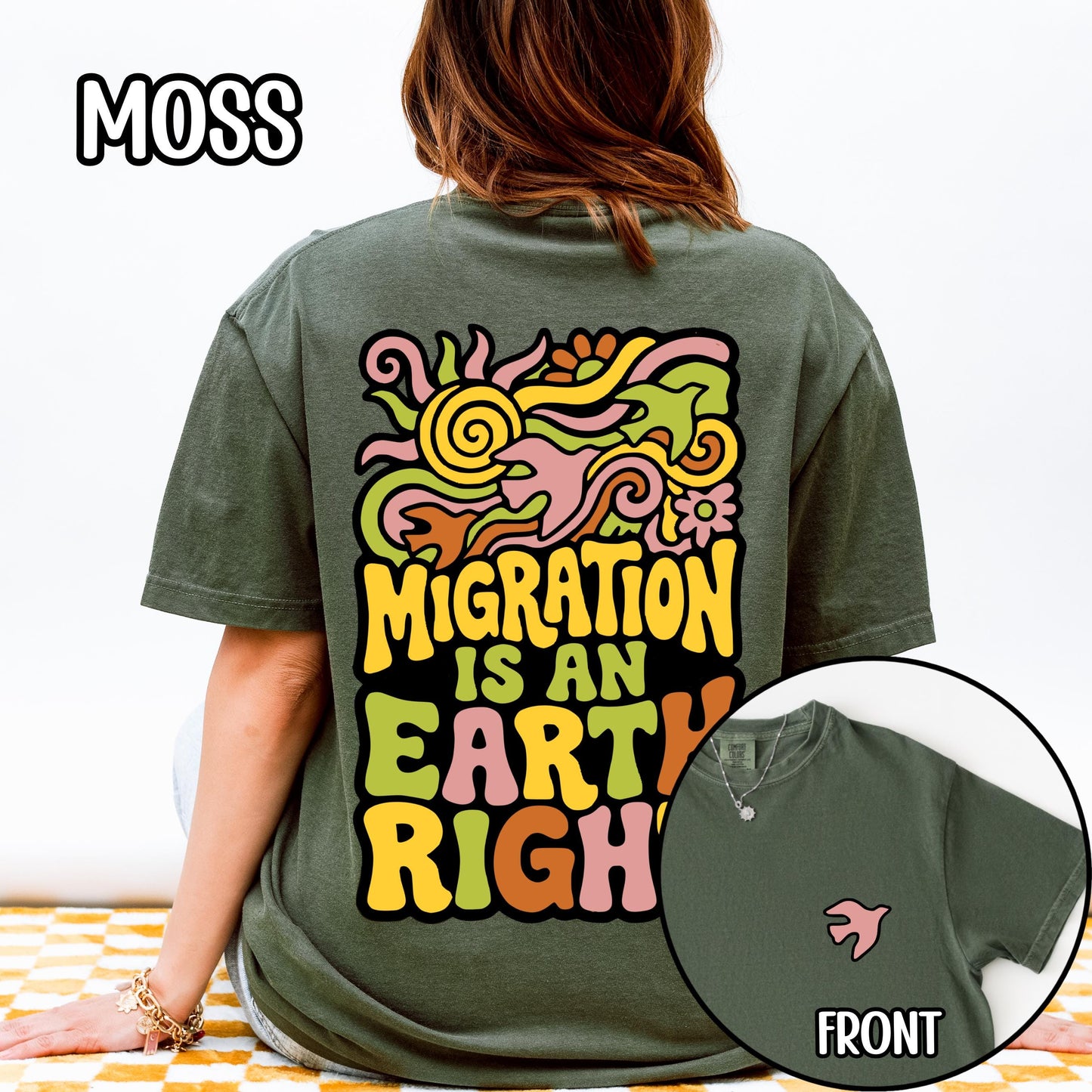 Migration Is An Earth Right Retro Shirt, Pro Immigrant Anti Ice Shirt, Gift for Birders
