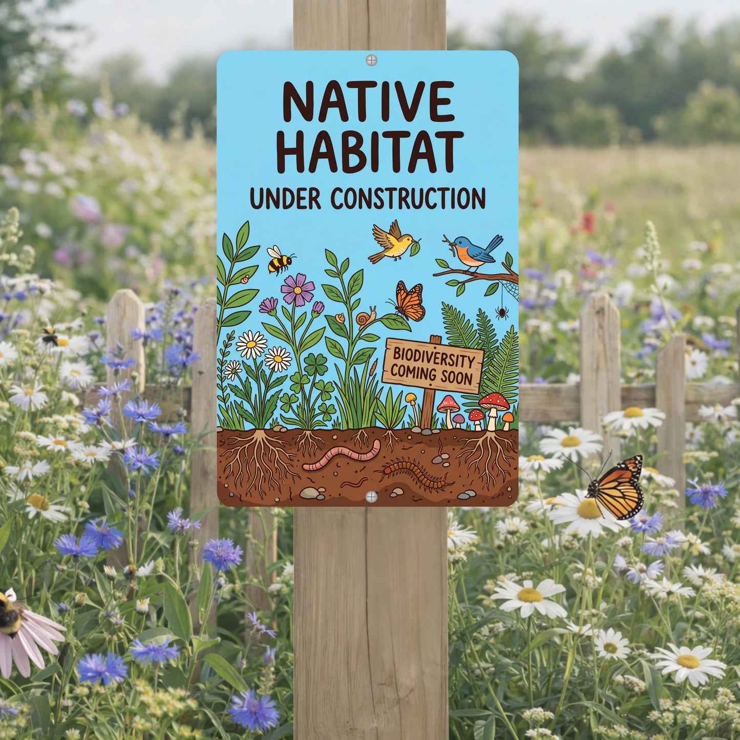 Native Habitat Under Construction Sign
