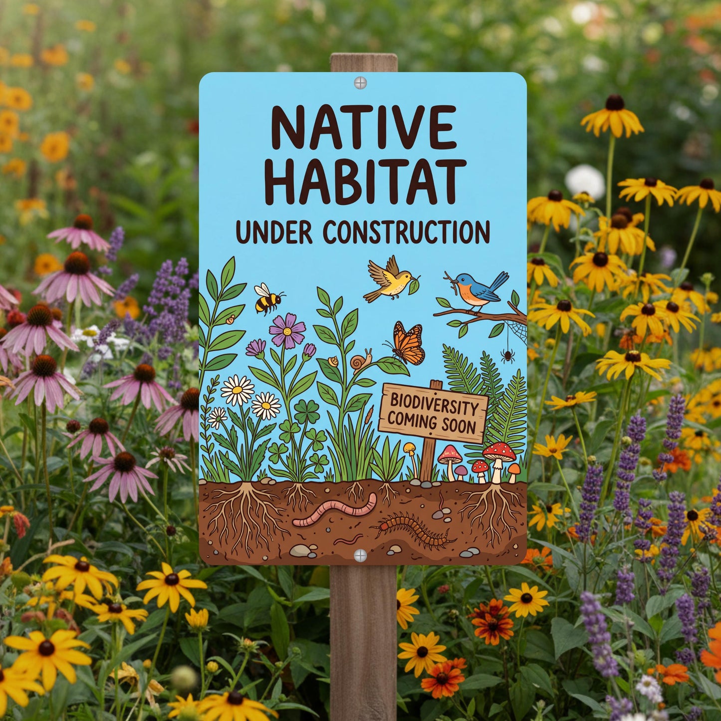 Native Habitat Under Construction Sign