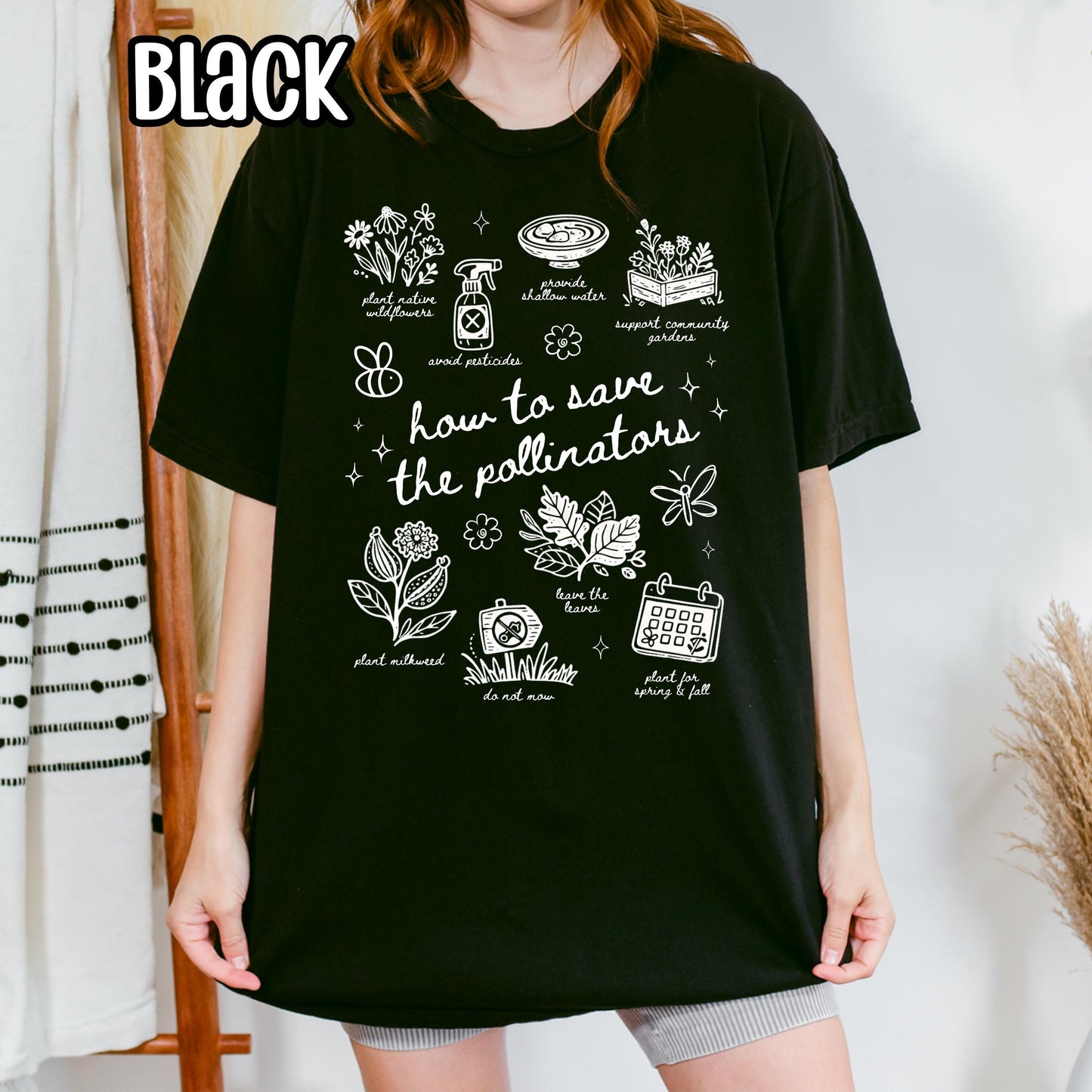 Save The Pollinators Shirt - Comfort Colors Tee - Pollinator Gardener T-Shirt