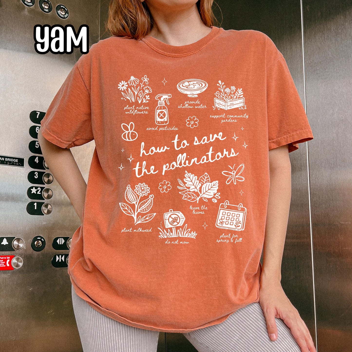 Save The Pollinators Shirt - Comfort Colors Tee - Pollinator Gardener T-Shirt