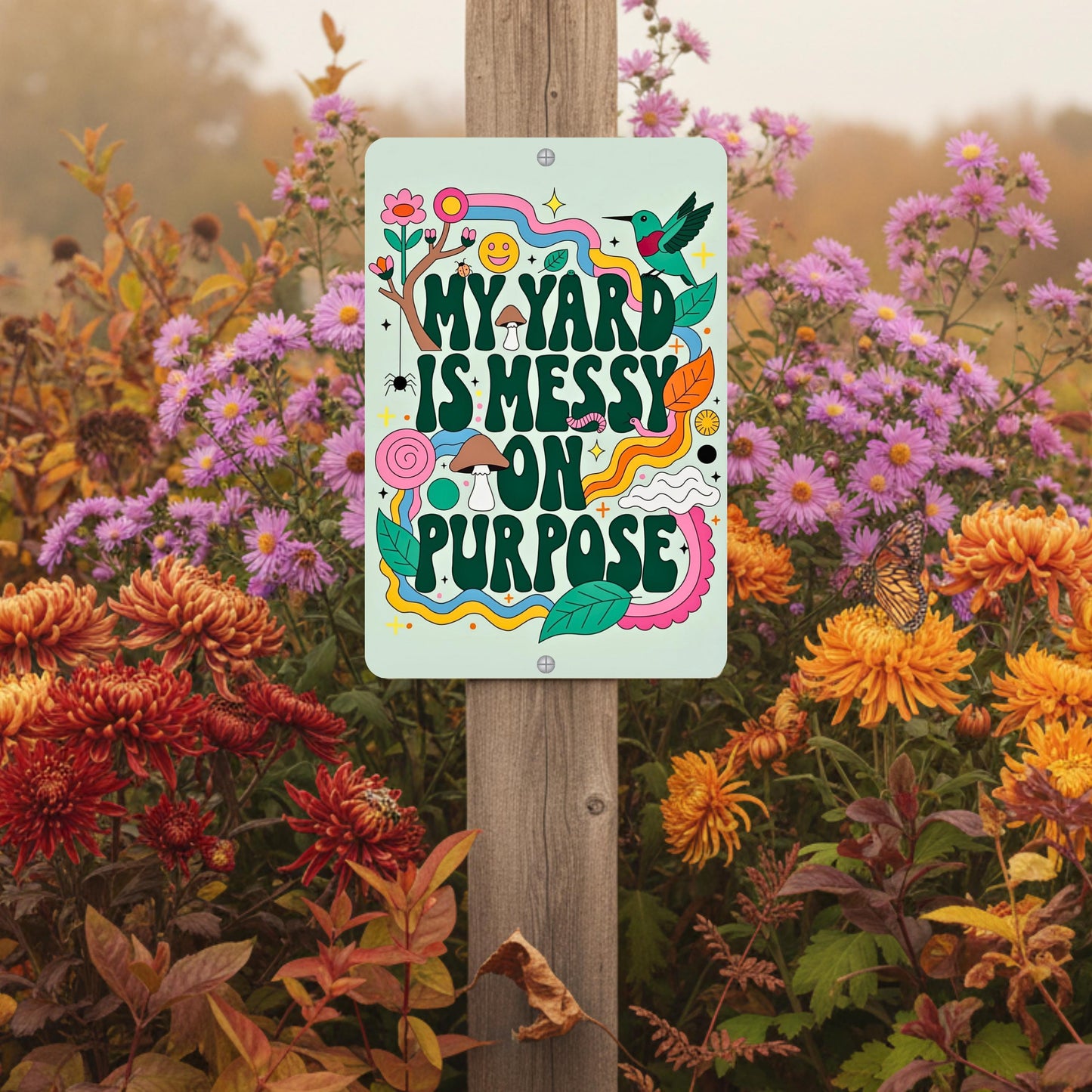 Messy On Purpose Pollinator Habitat Sign
