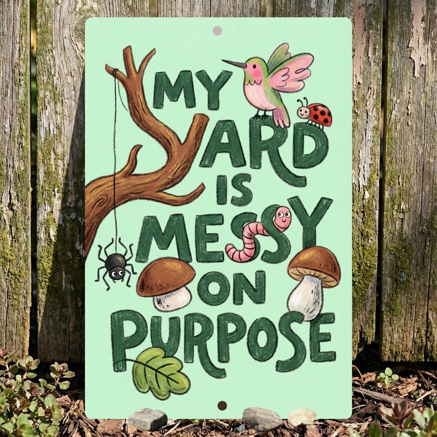 Messy On Purpose Pollinator Habitat Sign