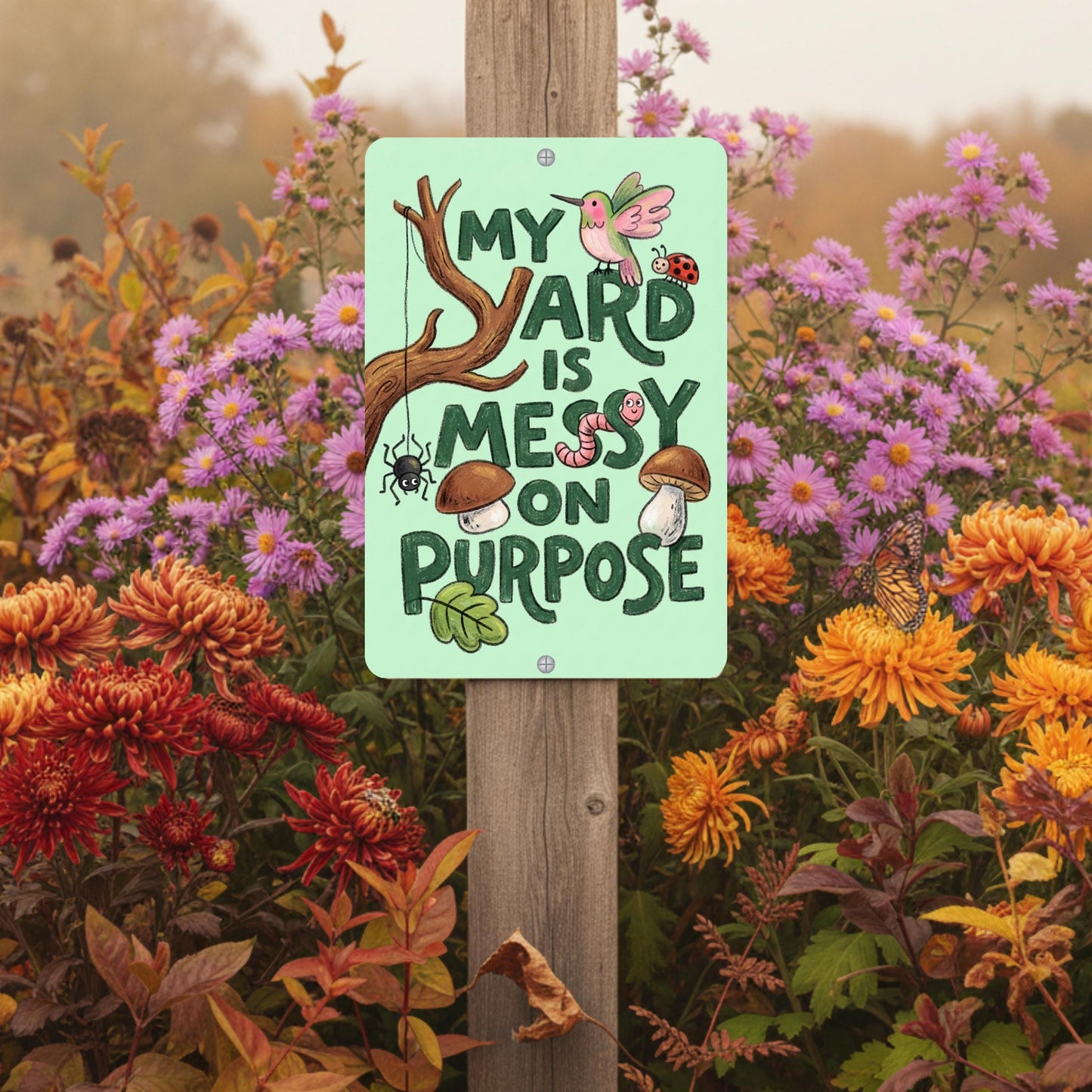 Messy On Purpose Pollinator Habitat Sign