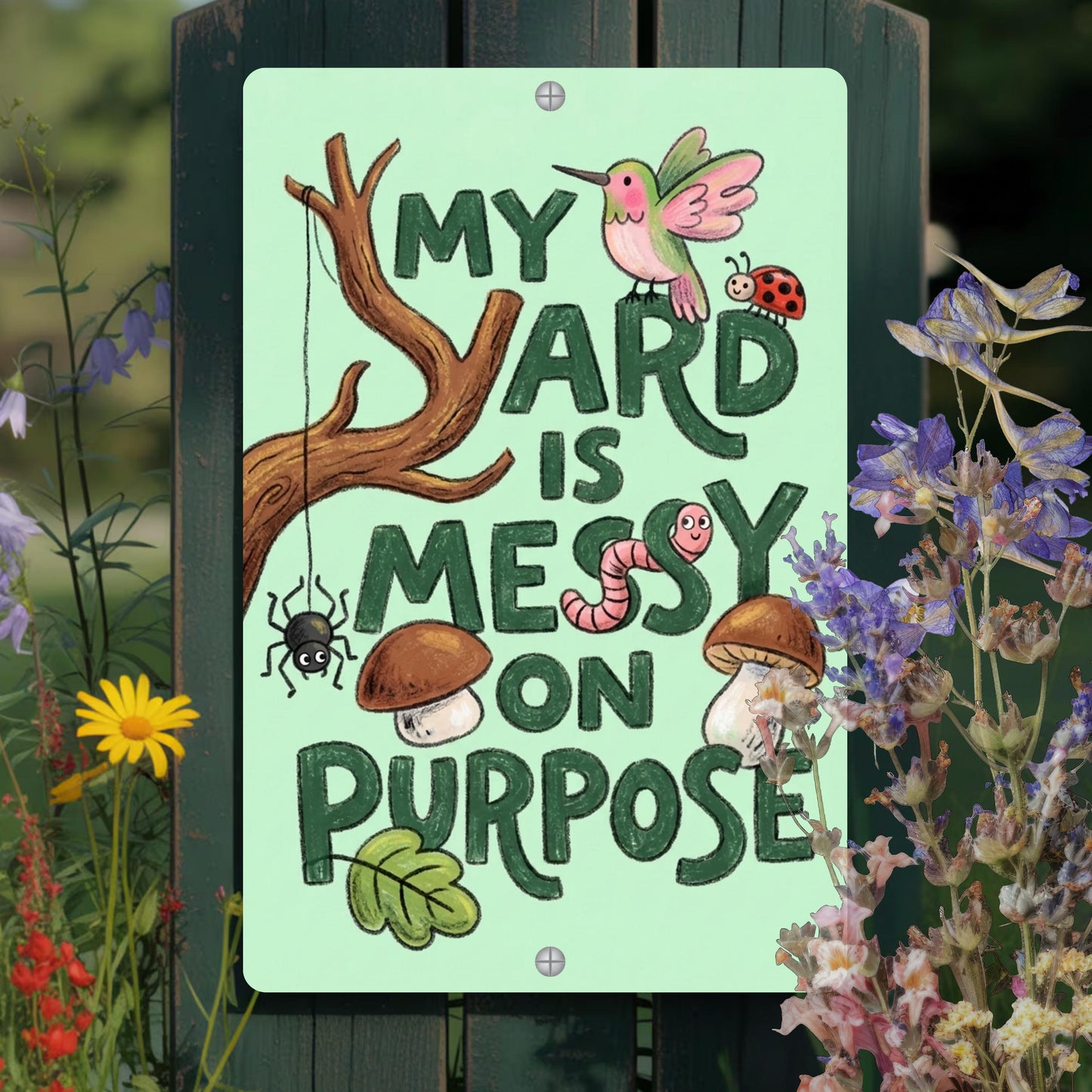 Messy On Purpose Pollinator Habitat Sign