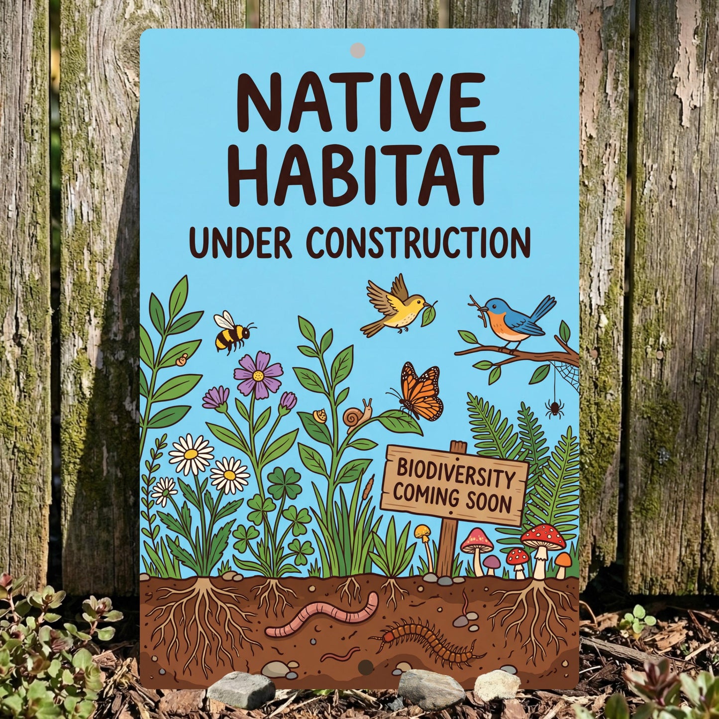 Native Habitat Under Construction Sign