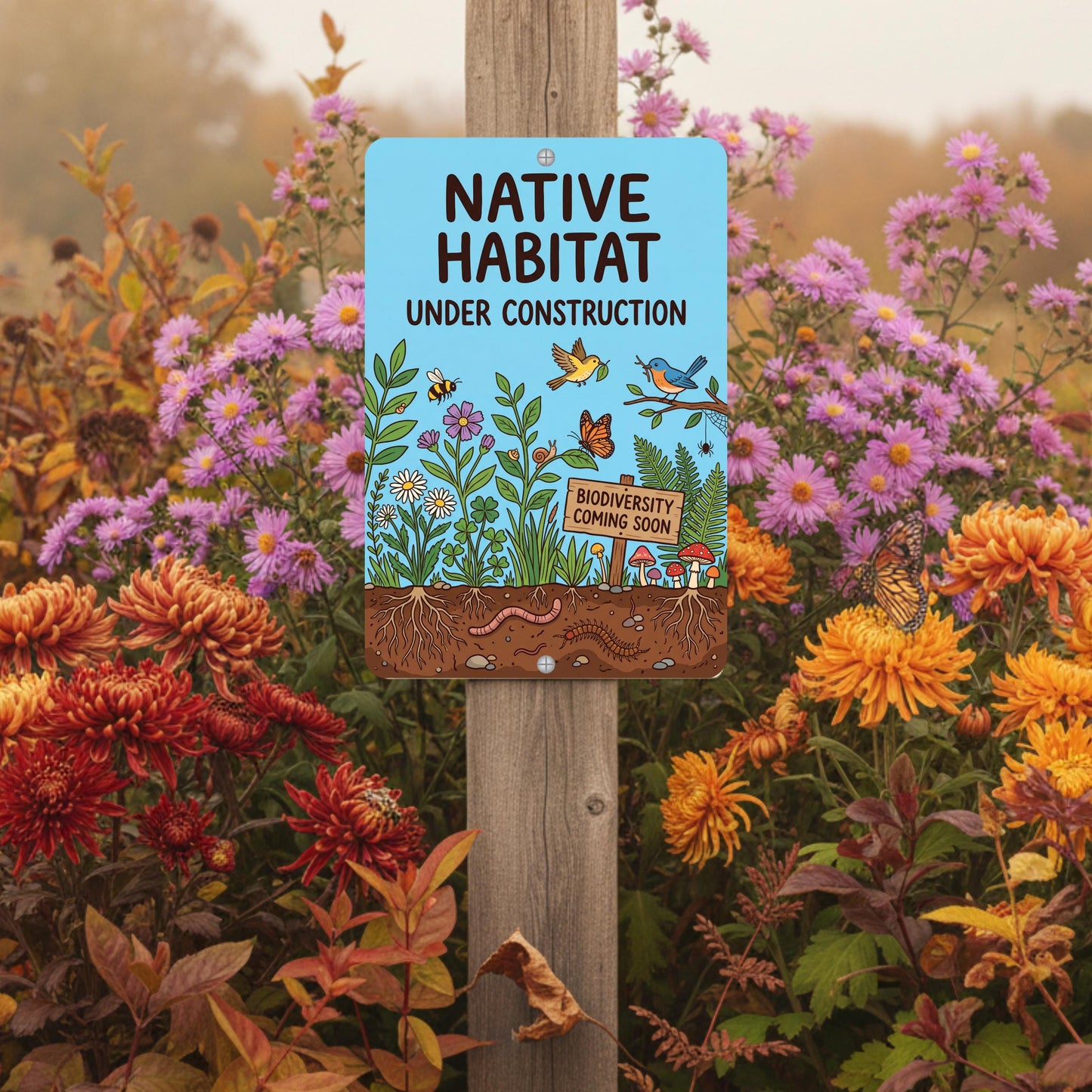 Native Habitat Under Construction Sign