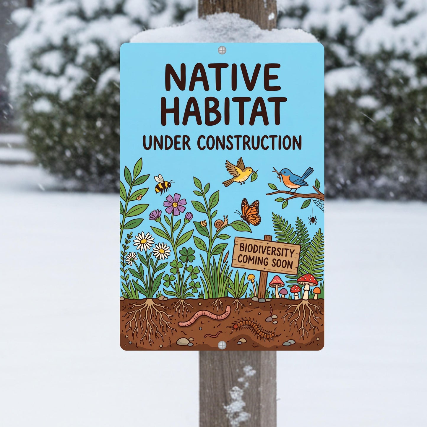 Native Habitat Under Construction Sign