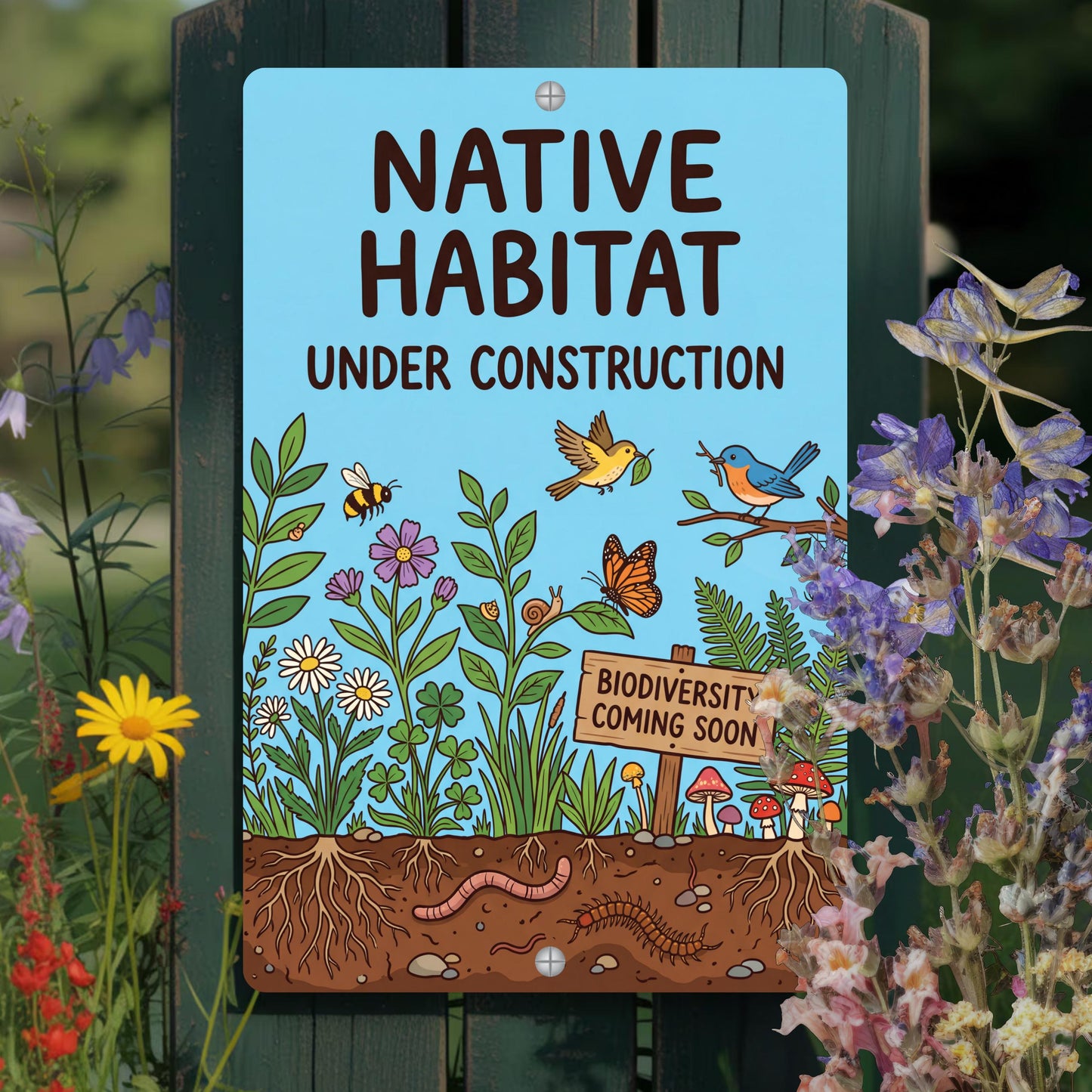 Native Habitat Under Construction Sign