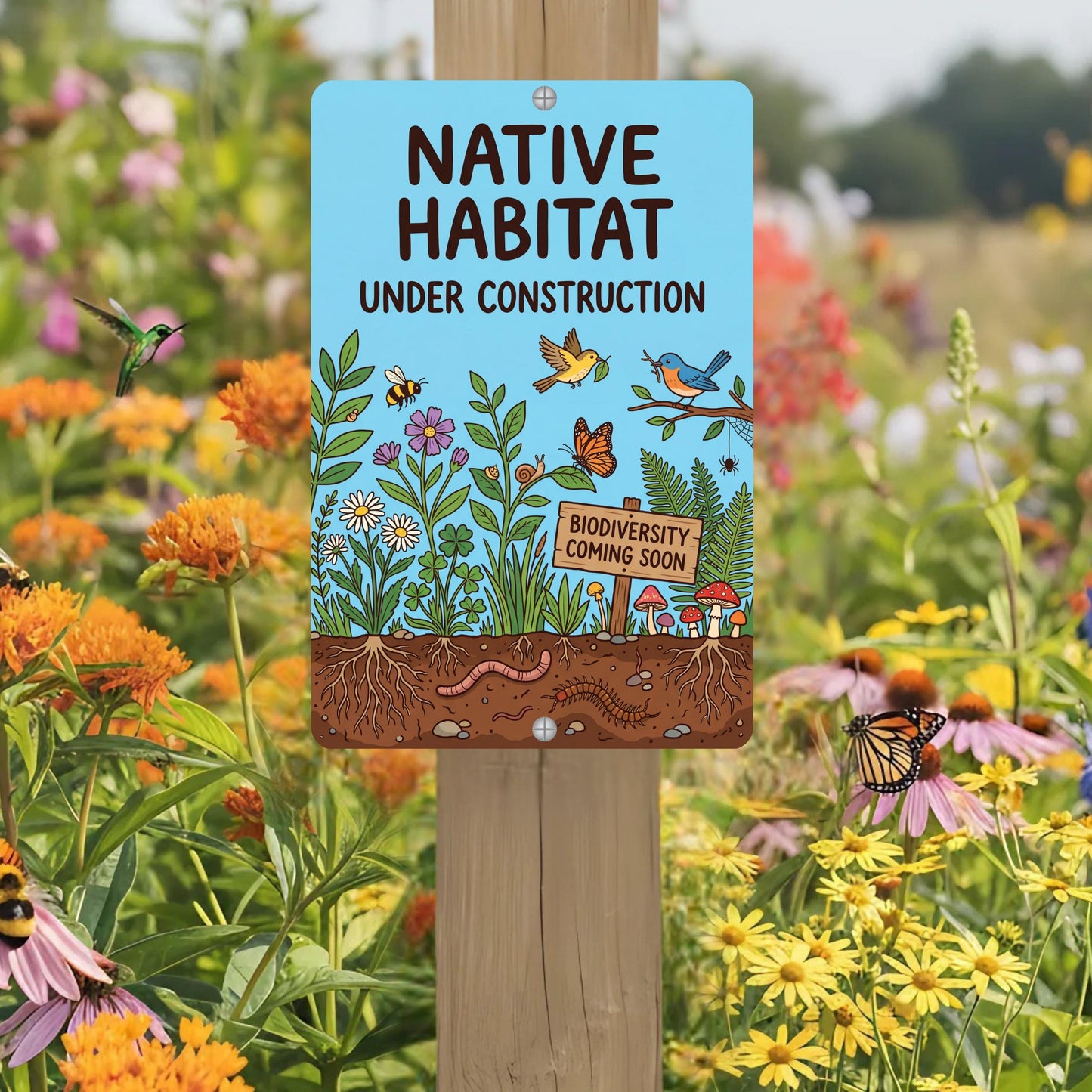 Native Habitat Under Construction Sign