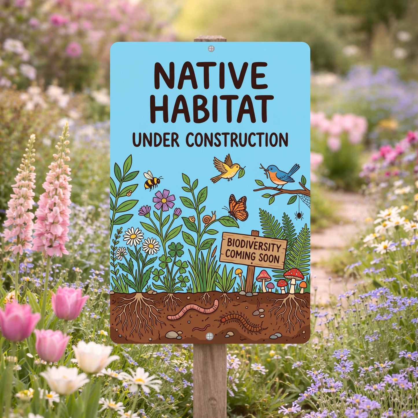 Native Habitat Under Construction Sign