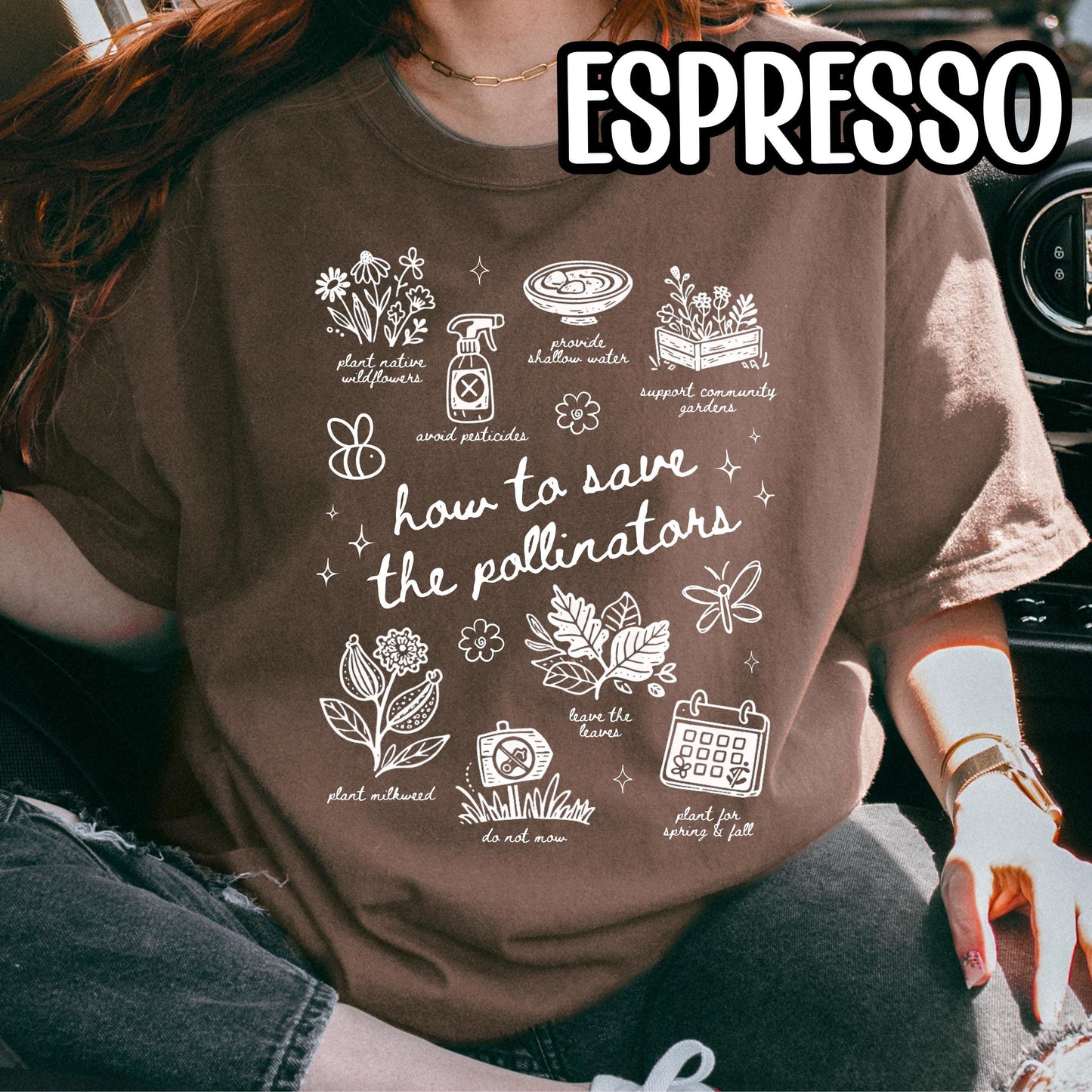 Save The Pollinators Shirt - Comfort Colors Tee - Pollinator Gardener T-Shirt