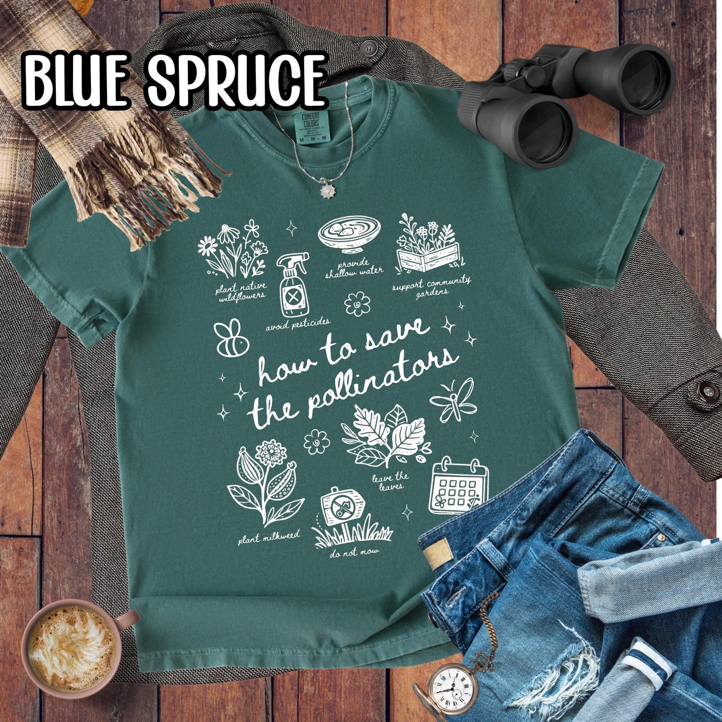 Save The Pollinators Shirt - Comfort Colors Tee - Pollinator Gardener T-Shirt