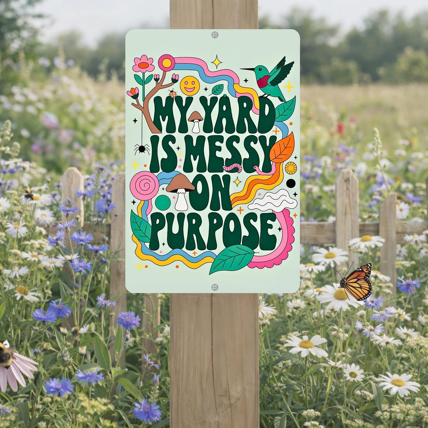 Messy On Purpose Pollinator Habitat Sign