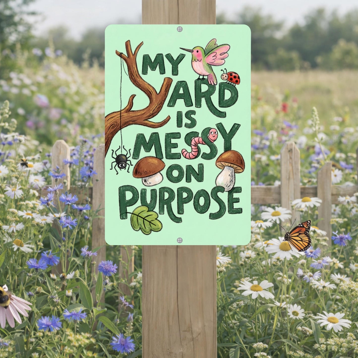 Messy On Purpose Pollinator Habitat Sign