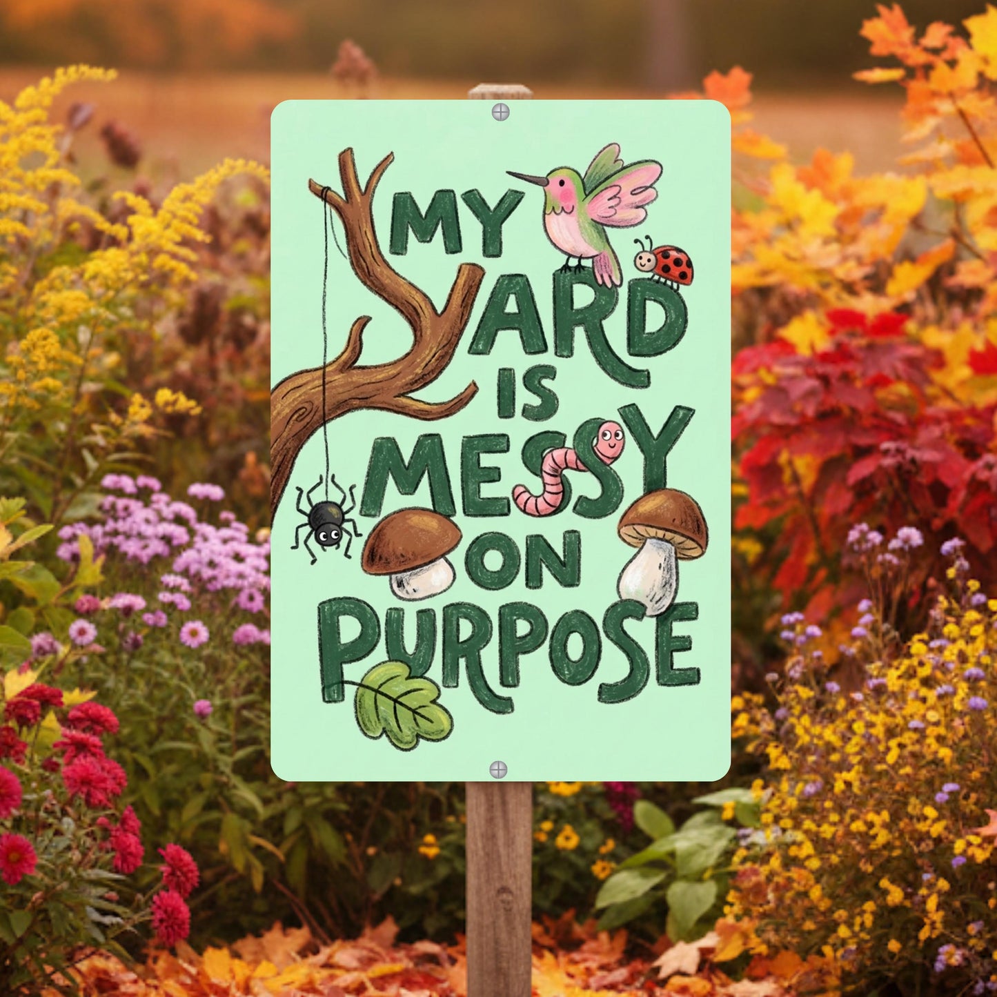 Messy On Purpose Pollinator Habitat Sign