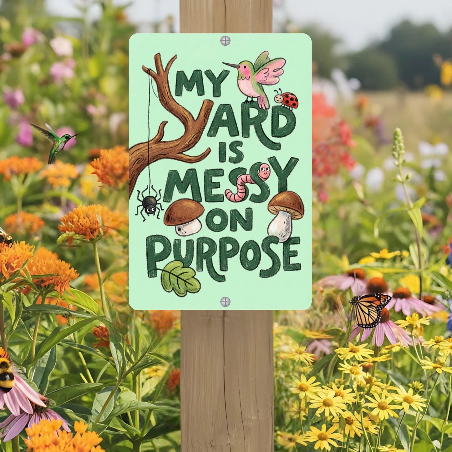 Messy On Purpose Pollinator Habitat Sign